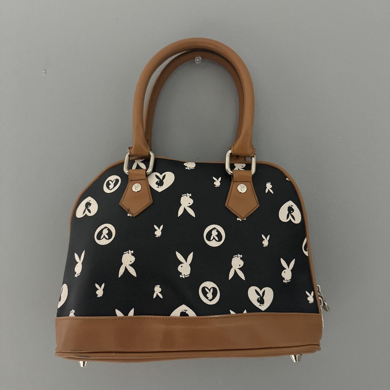 Playboy hot blck n white monogram purse