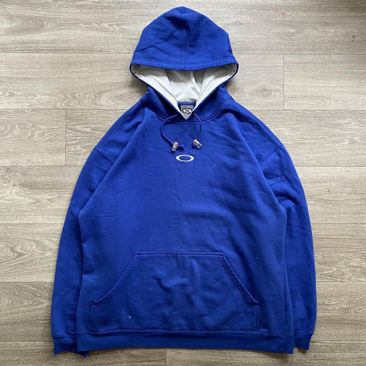 Oakley Men's Blue Hoodie | Depop