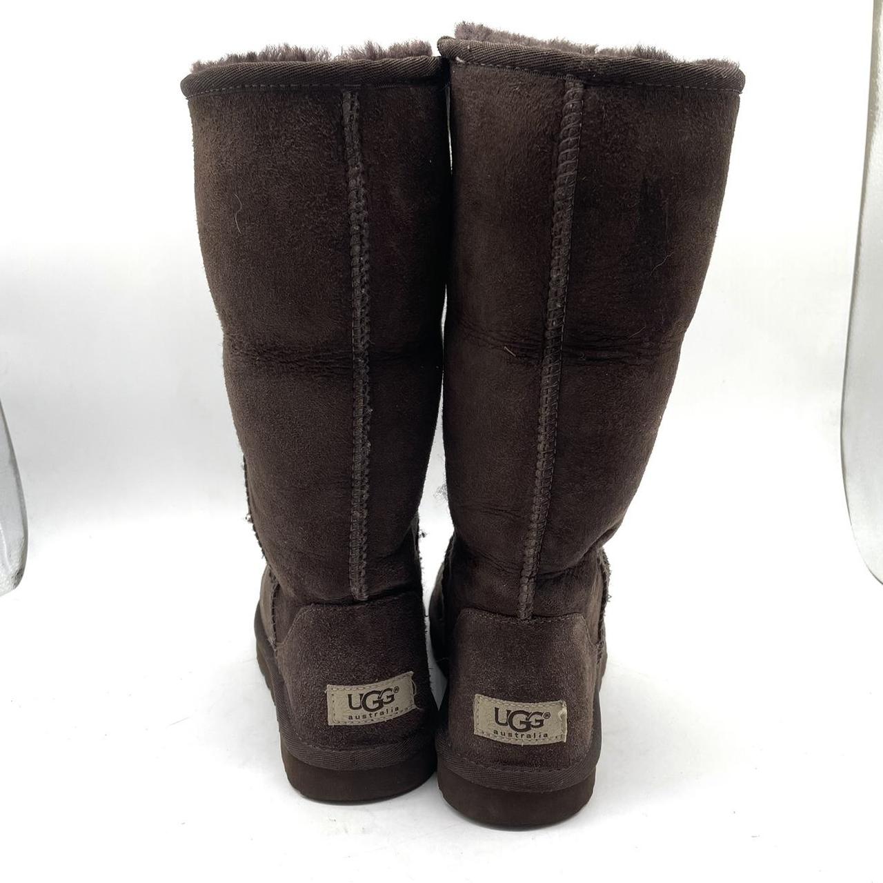 Ugg Tall boots Dark brown flat pull on genuine Depop