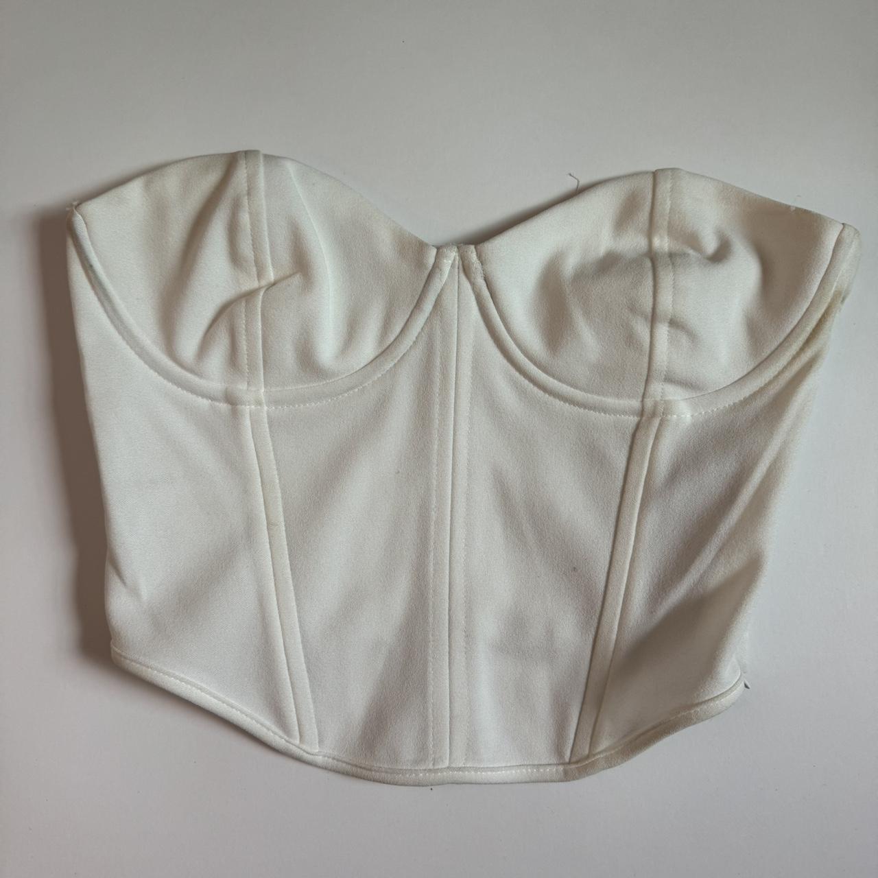 ZARA lace underlined bustier corset style top Brand - Depop