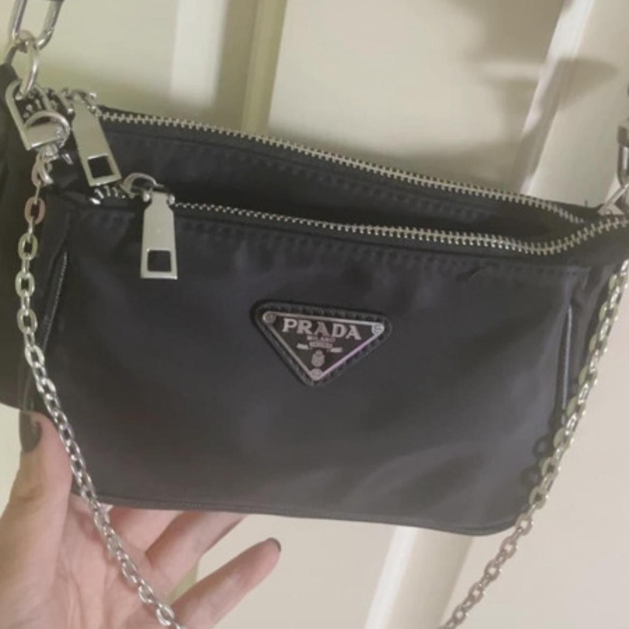 Black and silver cross body bag. Amazing condition.... - Depop