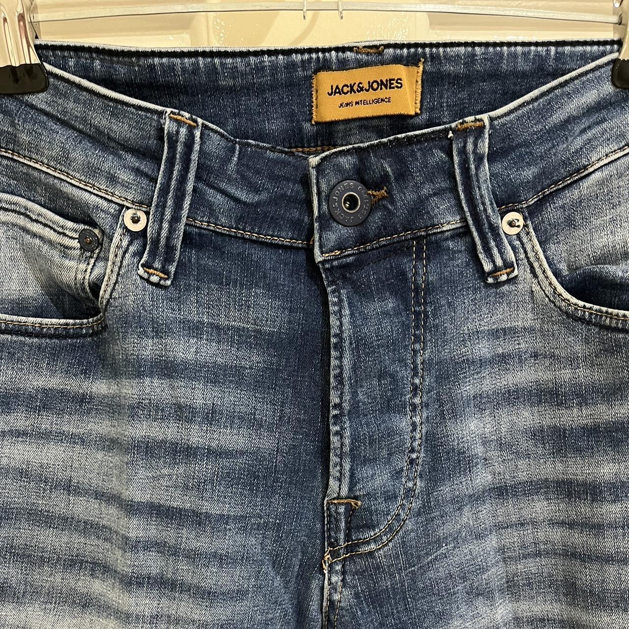 Jack & Jones Men's Blue and Navy Jeans | Depop