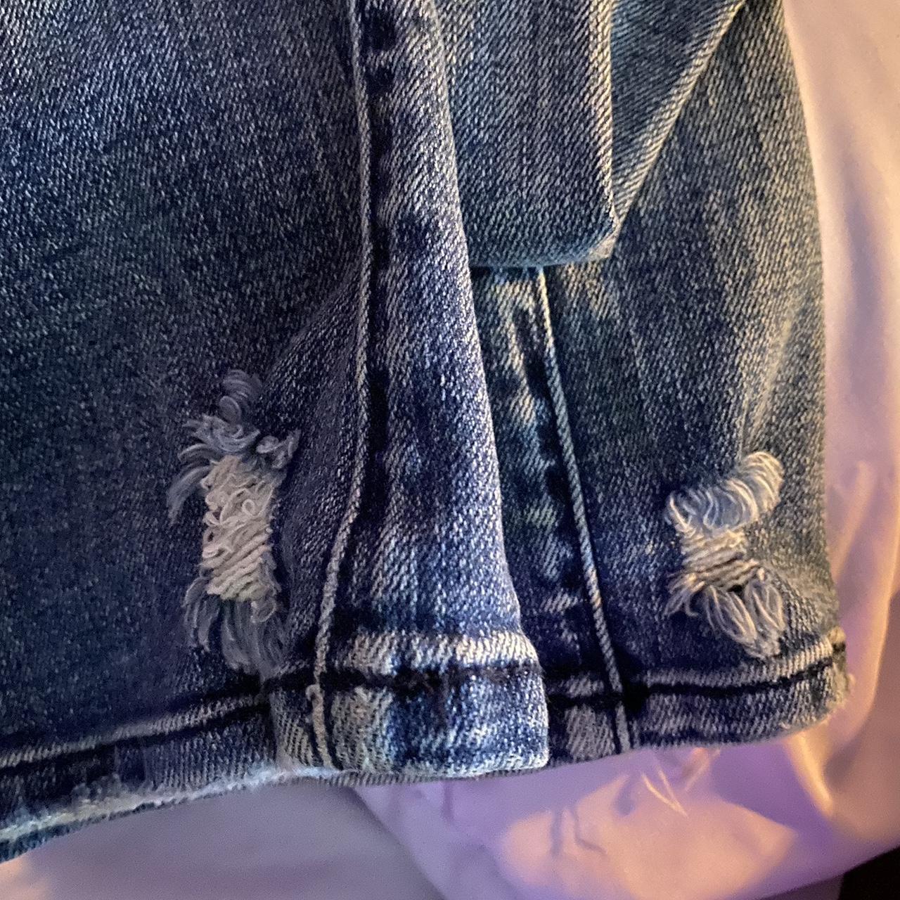 Seven7 jeans with bedazzled back pockets+ distressed - Depop
