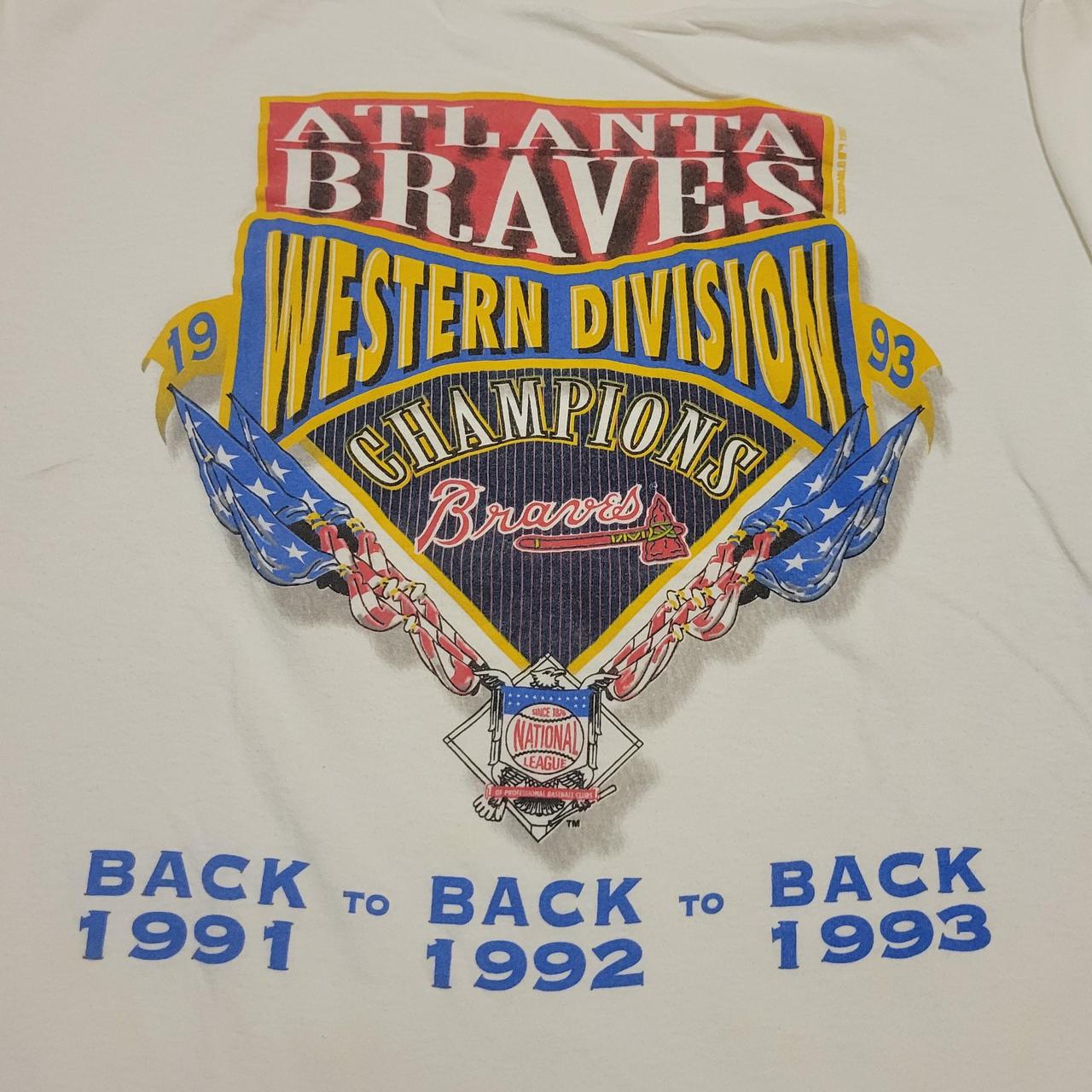 Vintage 90s 1992 Atlanta Braves Western Division Champions 