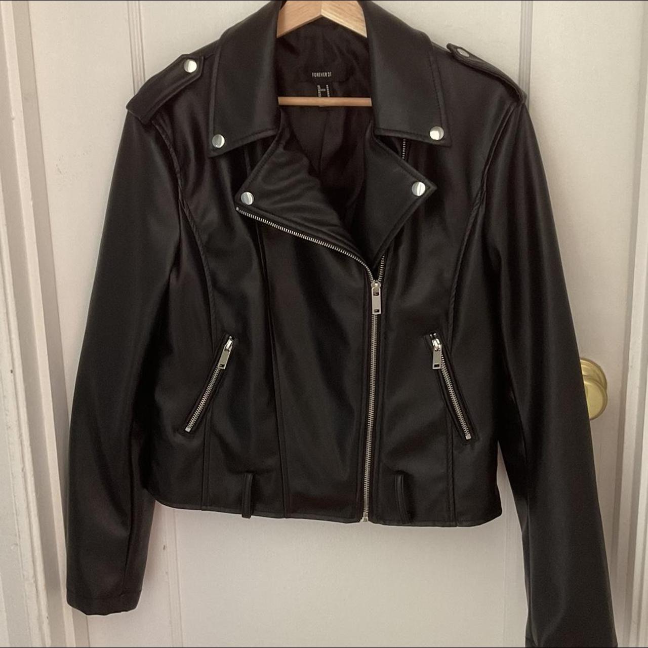 Faux leather motorcycle rock style jacket #motomami... - Depop