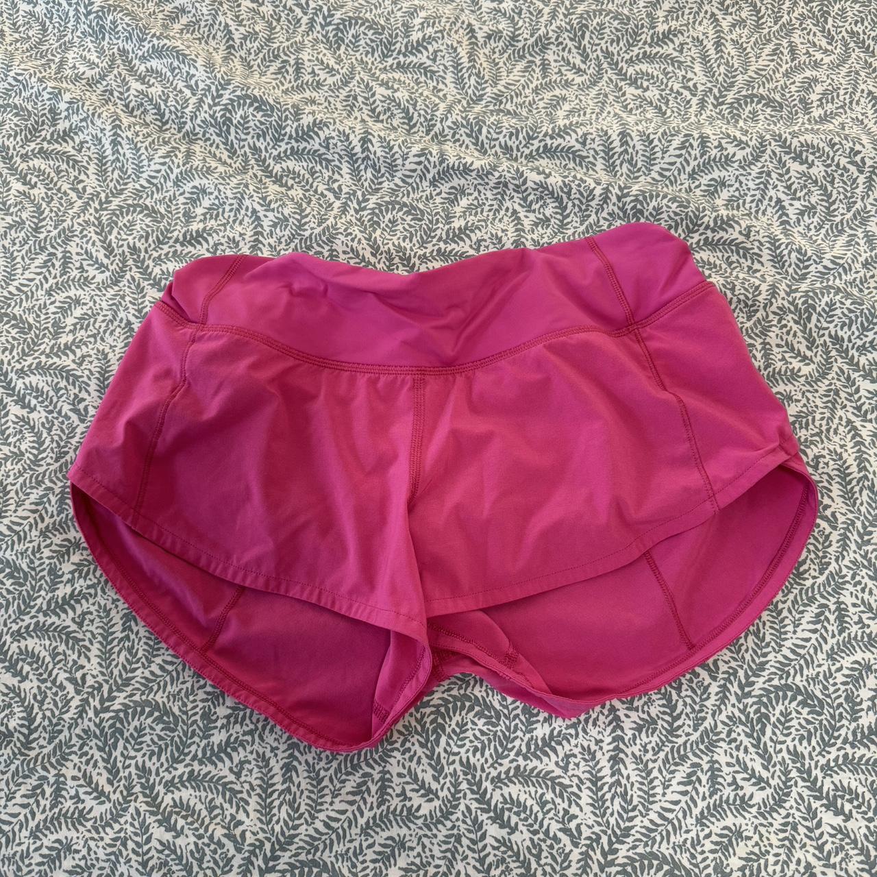 Lululemon Sonic Pink Speed Up Shorts Worn once - Depop