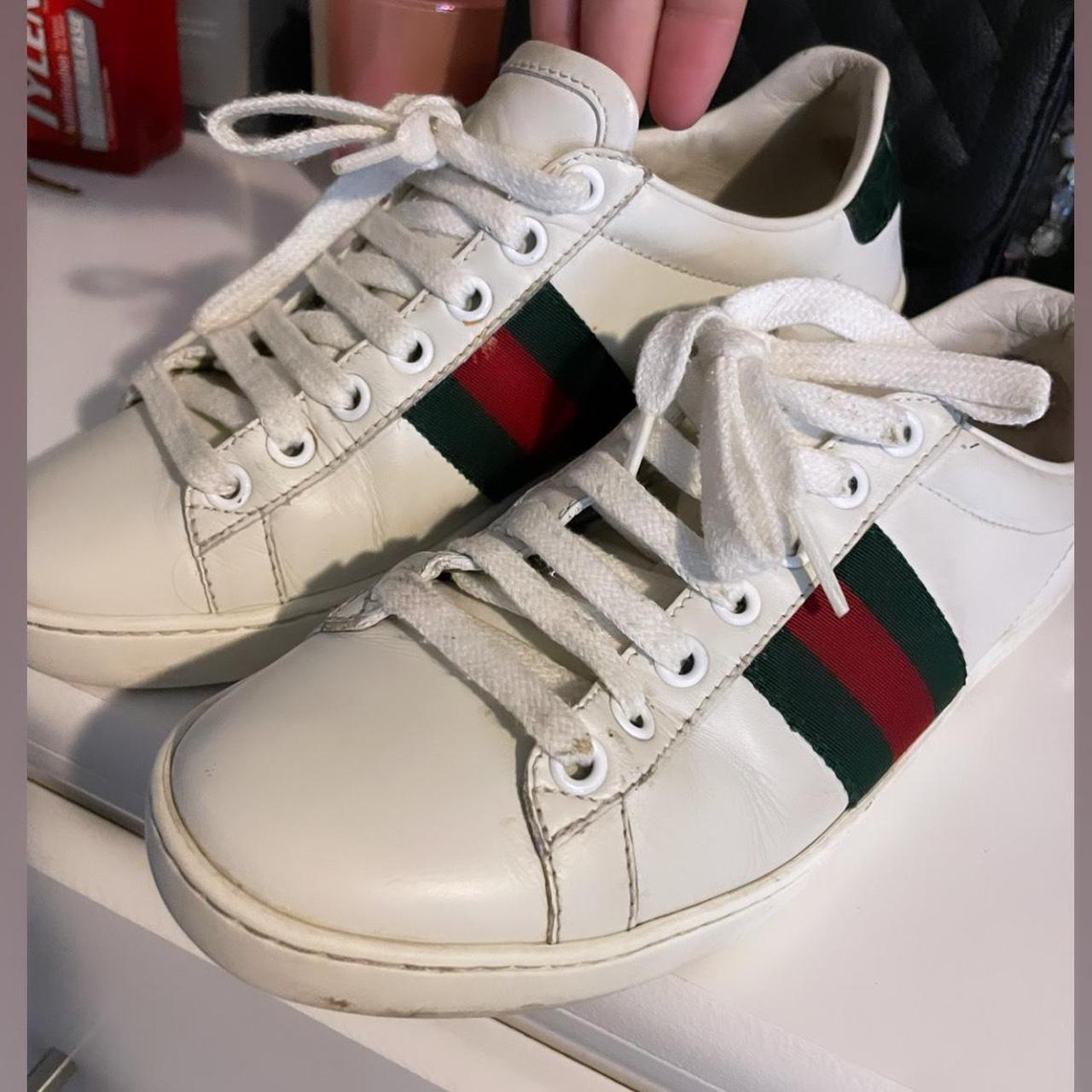 Green and Red Gucci Sneakers Size 35 (size 5) Very... - Depop