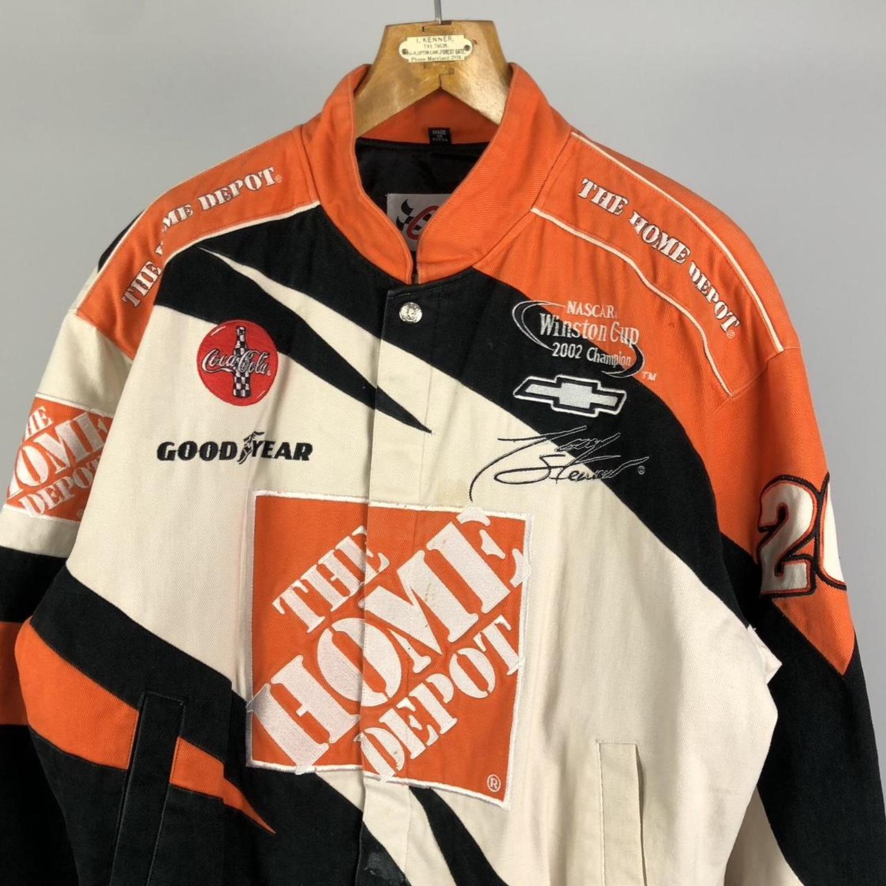 NASCAR Men's Cream and Orange Jacket | Depop