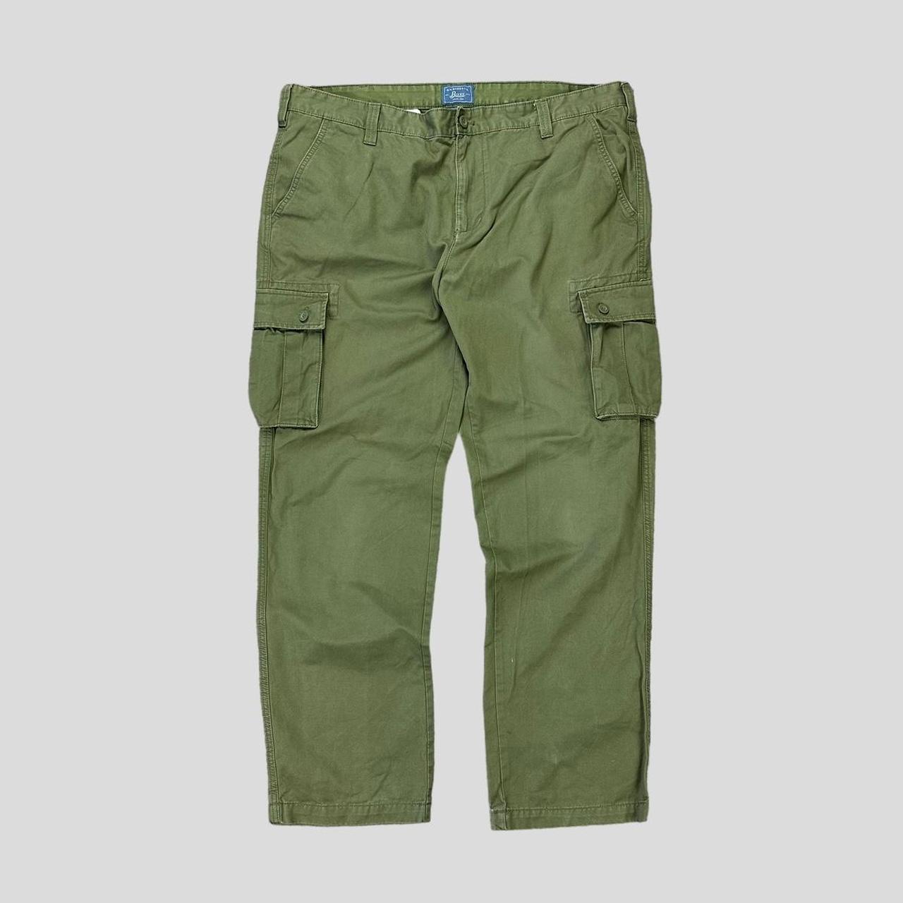 Men's Khaki and Green Trousers Depop