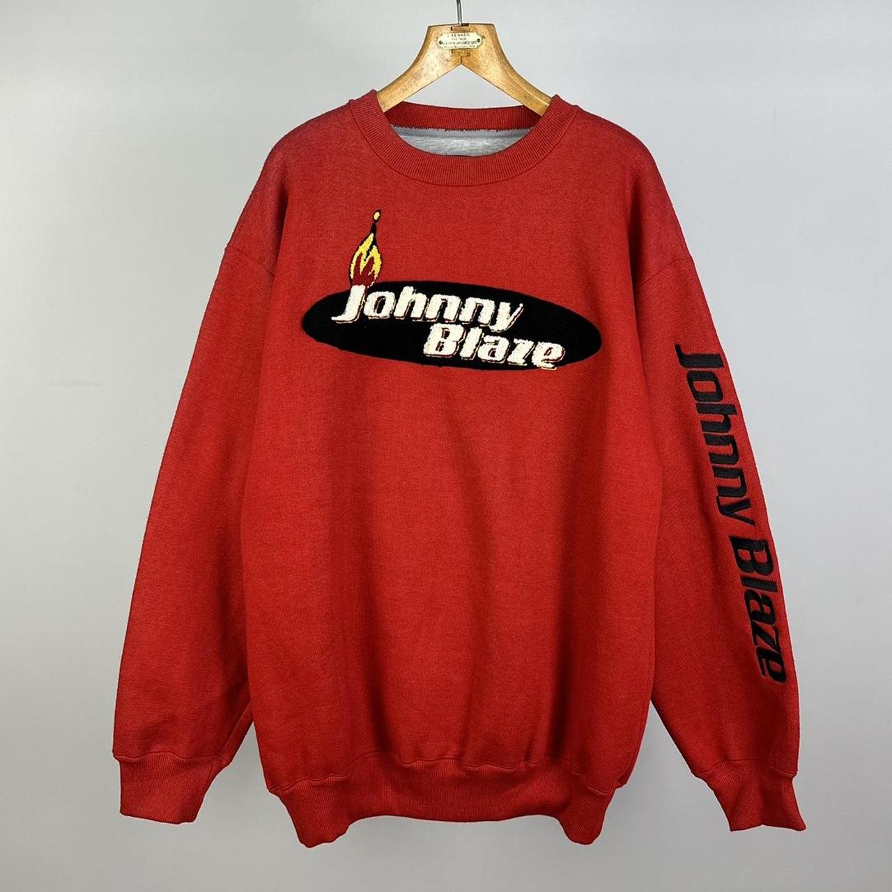 【MAATEE & SONS】Vintage sweat shirt RED 3 Vintage 90s Johnny Blaze Spell Out Sweatshirt Wu | Depop
