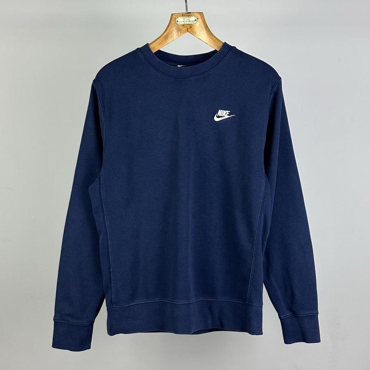 Vintage 00s Nike Spell Out Sweatshirt Navy... - Depop