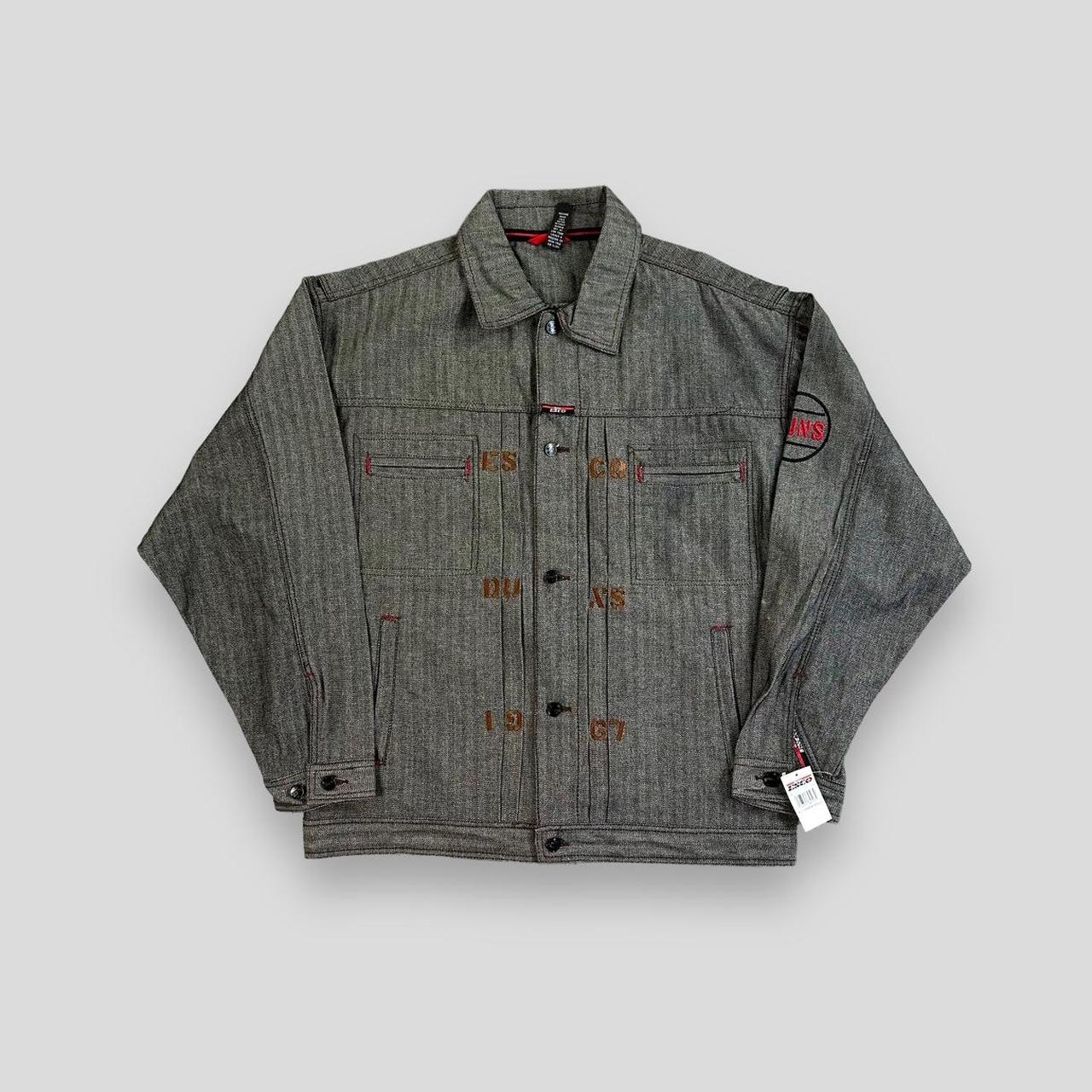Vintage 90s Willie + Esco Denim Bomber Jacket Grey | Depop