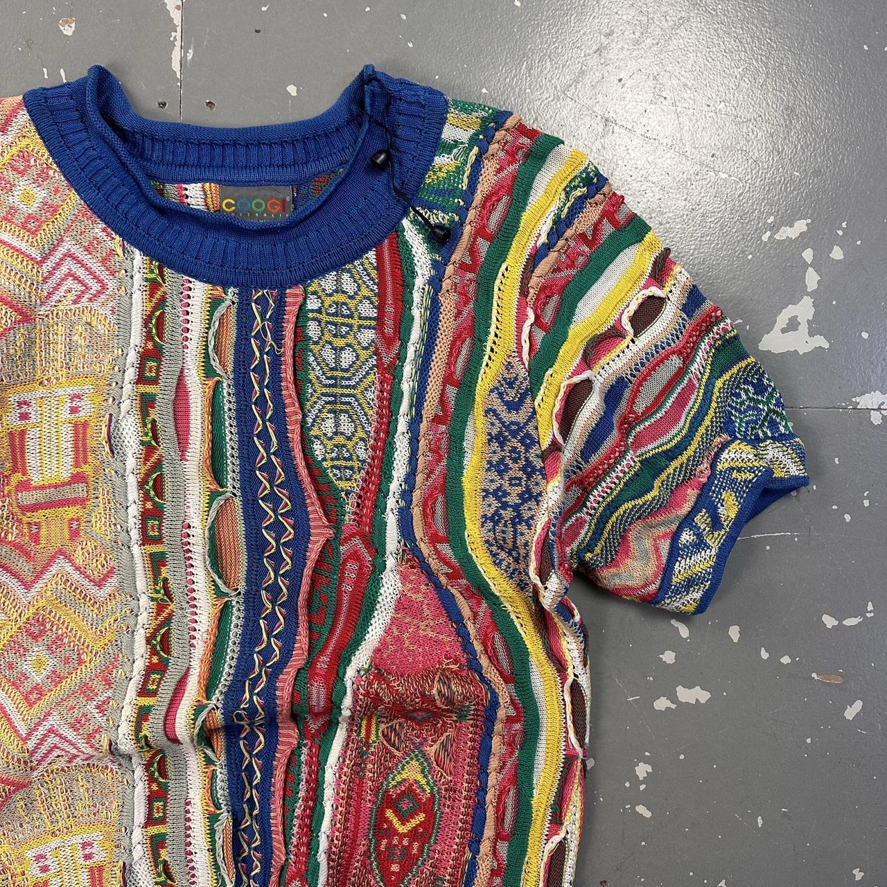 Vintage 90s COOGI Australia 3D Pattern Knit Short | Depop