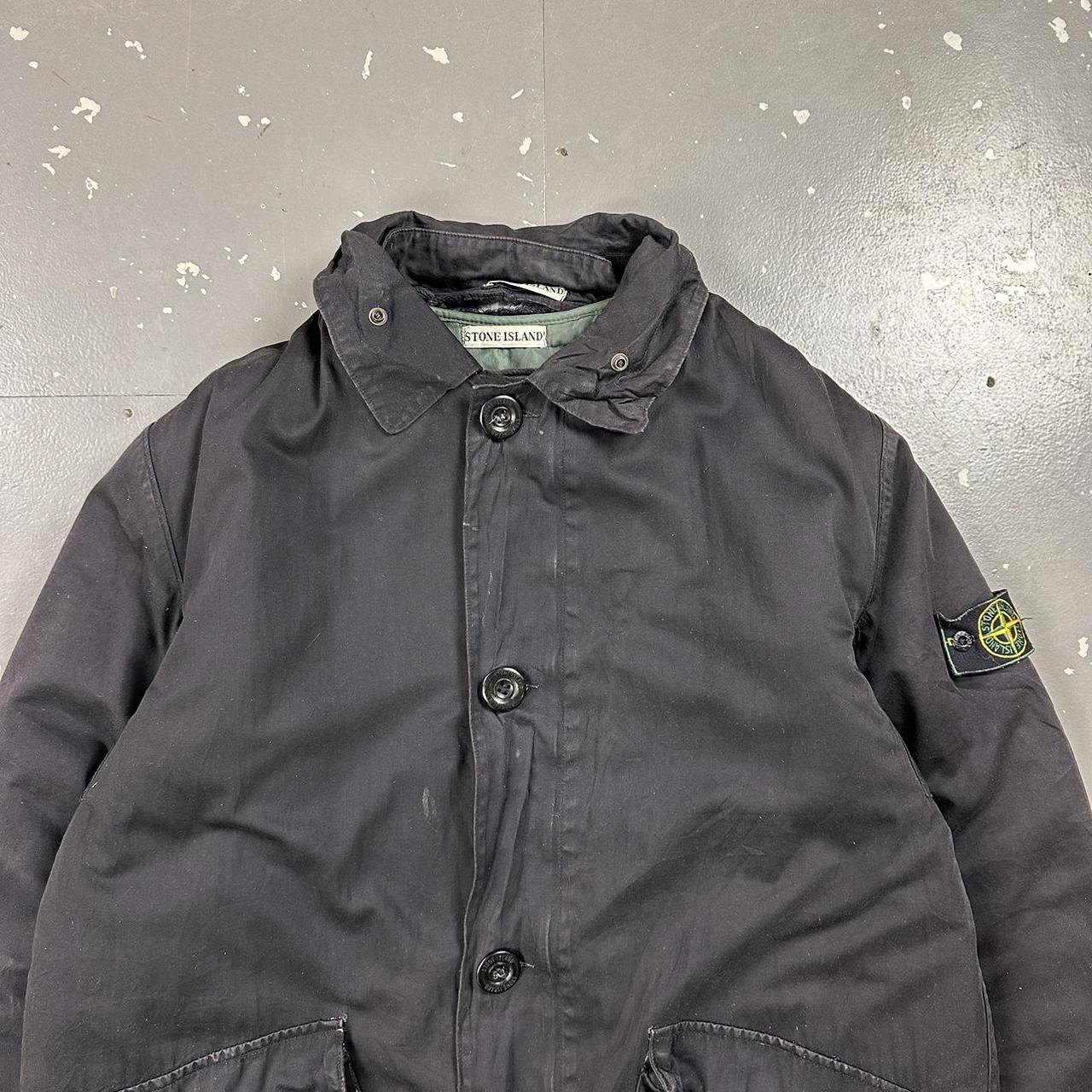 Vintage 90s Stone Island Lined Raso Gommato Green | Depop