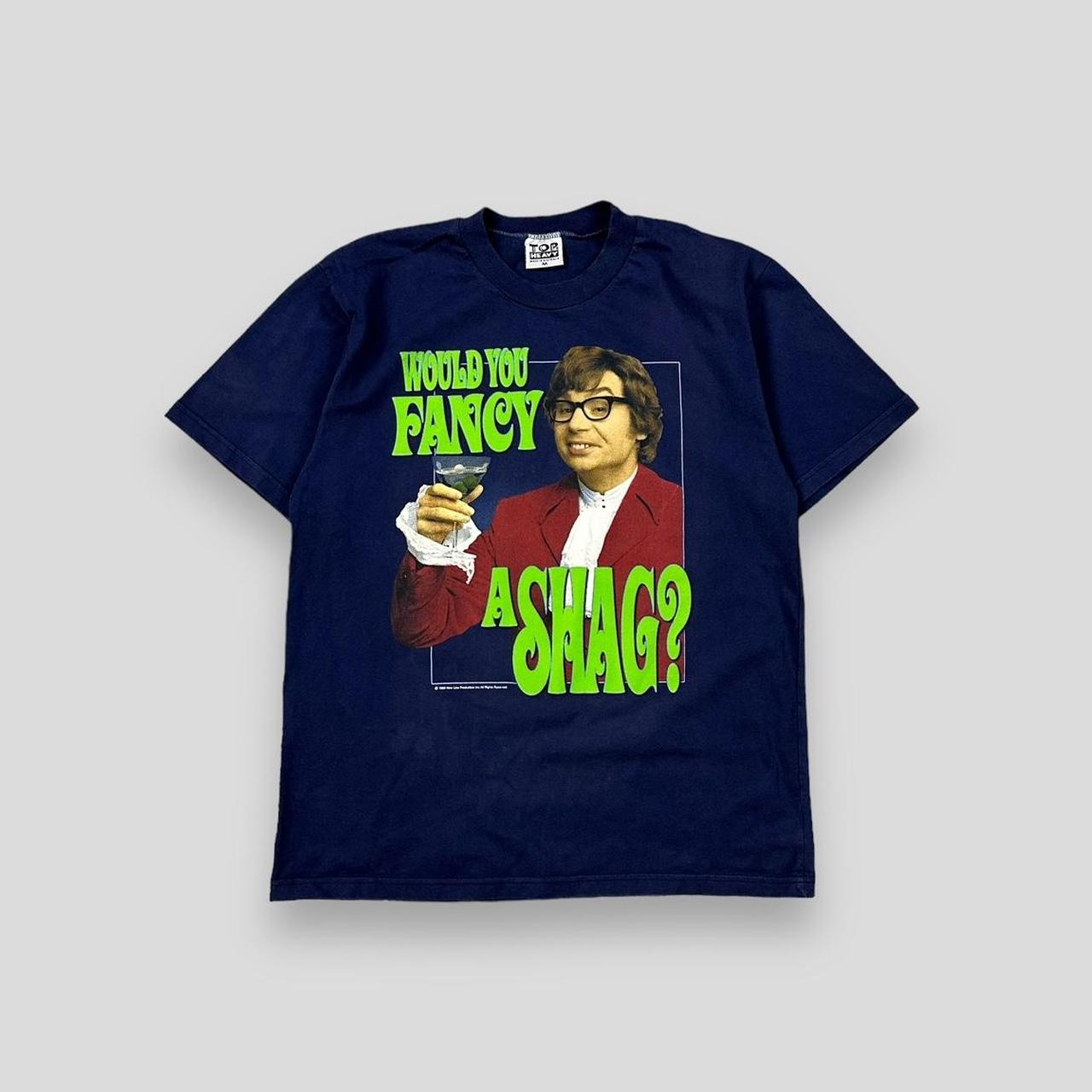 Vintage 90s Austin Powers Graphic T Shirt Navy... - Depop