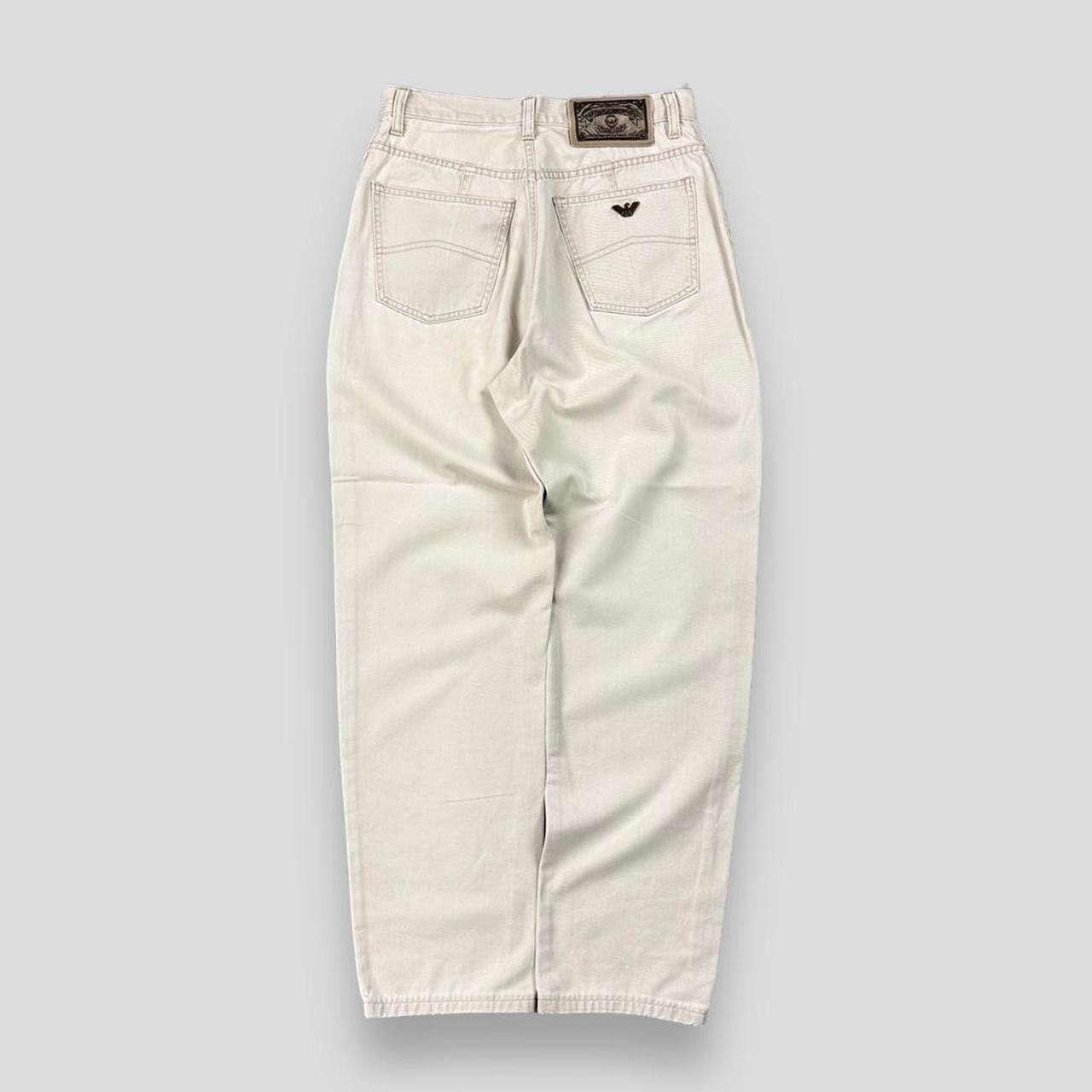 Vintage 90s Armani Jeans Baggy Cream Trousers Waist | Depop