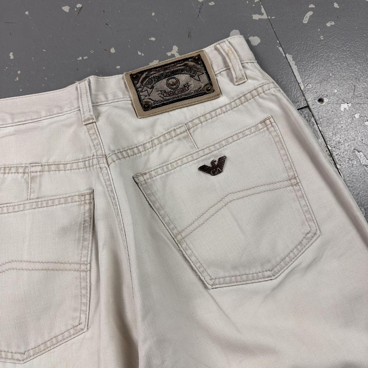 Vintage 90s Armani Jeans Baggy Cream Trousers Waist | Depop