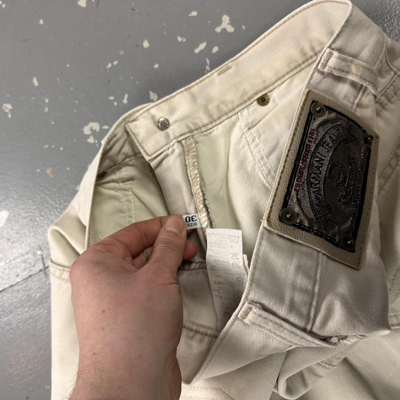Vintage 90s Armani Jeans Baggy Cream Trousers Waist | Depop