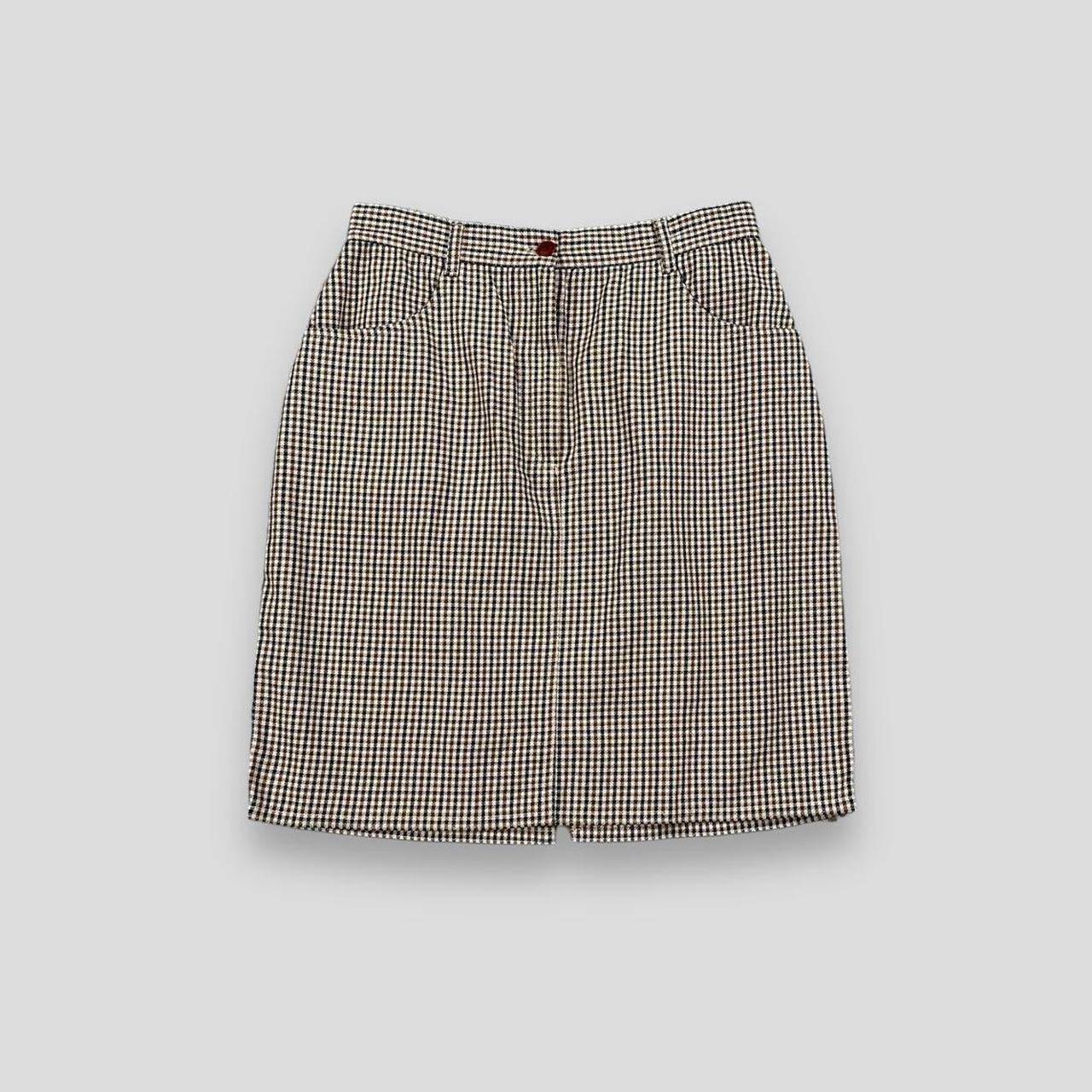 Vintage 90s Aquascutum House Check Mini Skirt Tan UK Depop