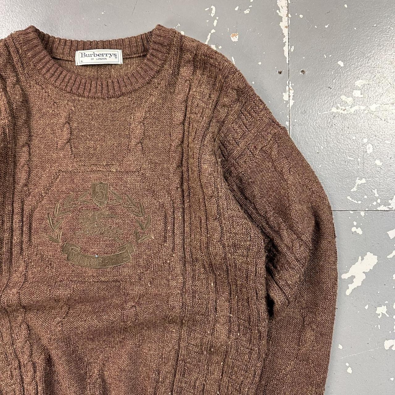 Vintage 80s Burberry Chunky Knit Jumper Brown | Depop