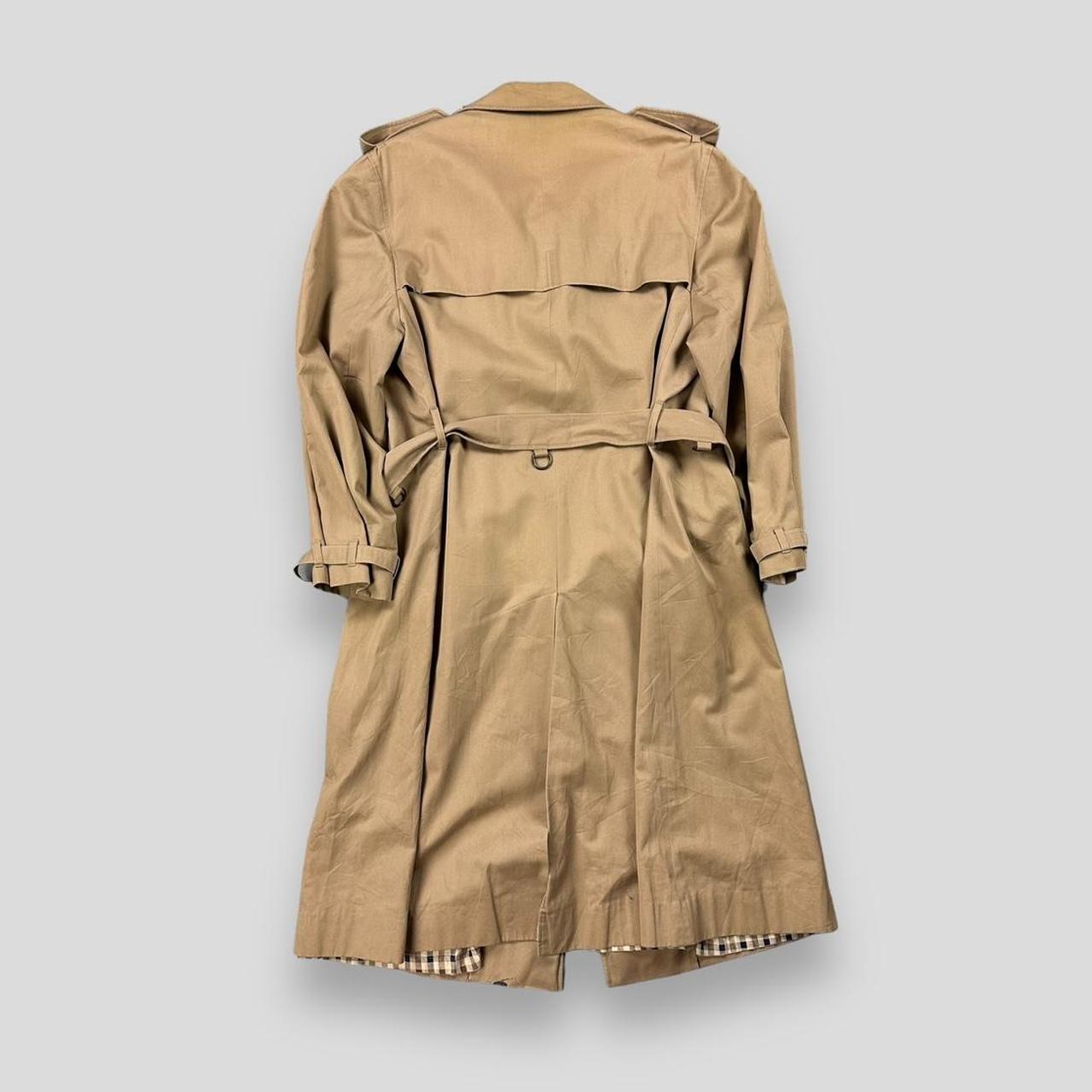 Vintage 70s Aquascutum House Check Trench Coat Cream | Depop