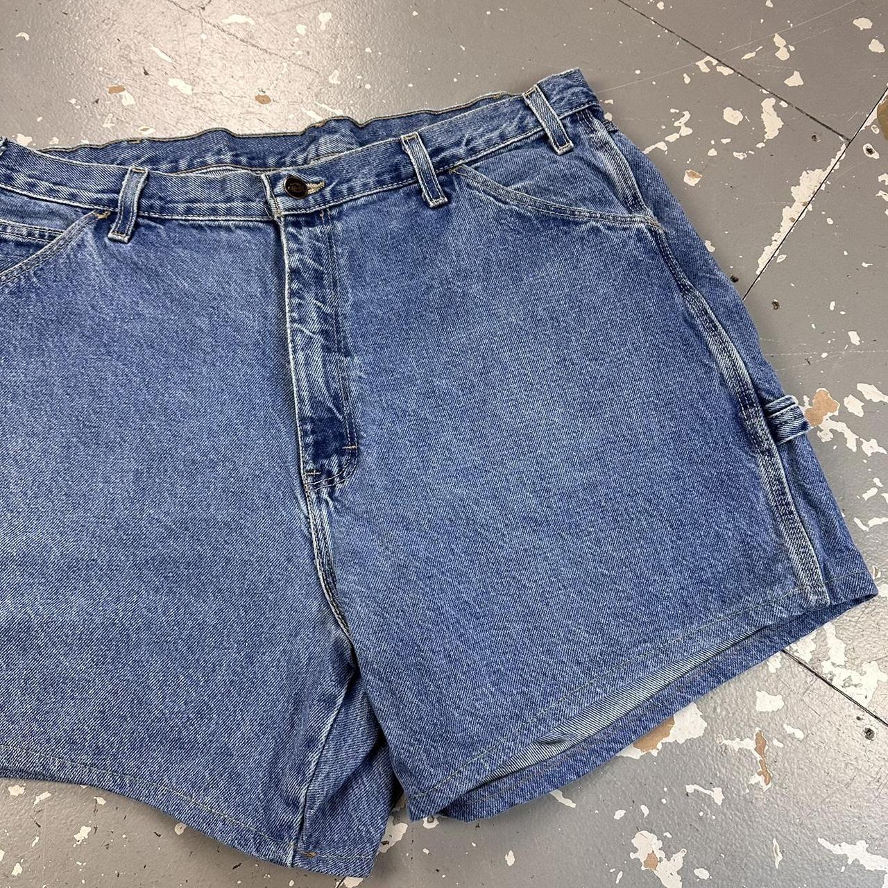 Vintage 90s Dickies Baggy Carpenter Jorts Blue Waist | Depop