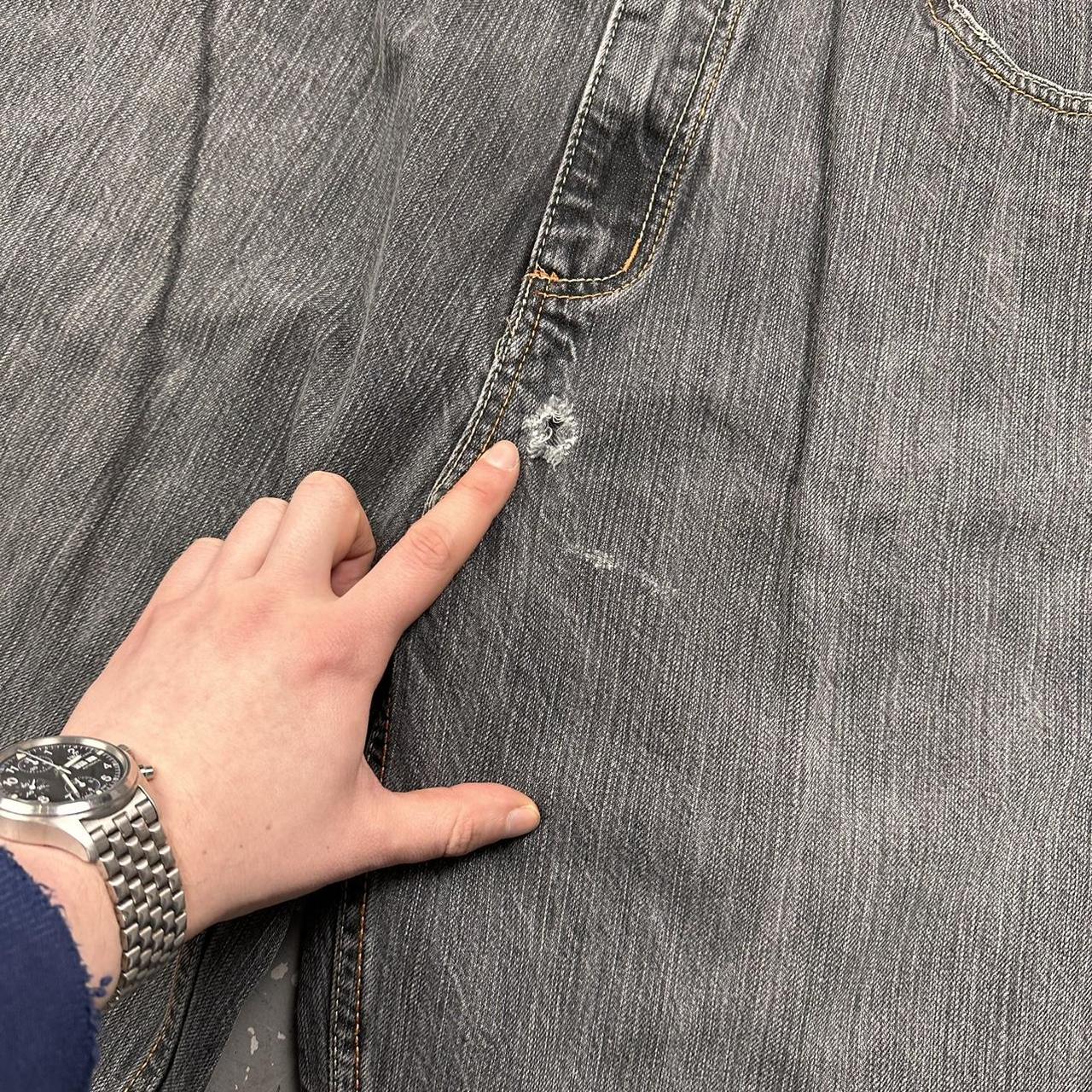 Vintage 90s COOGI Embroidered Baggy Denim Jorts Grey | Depop