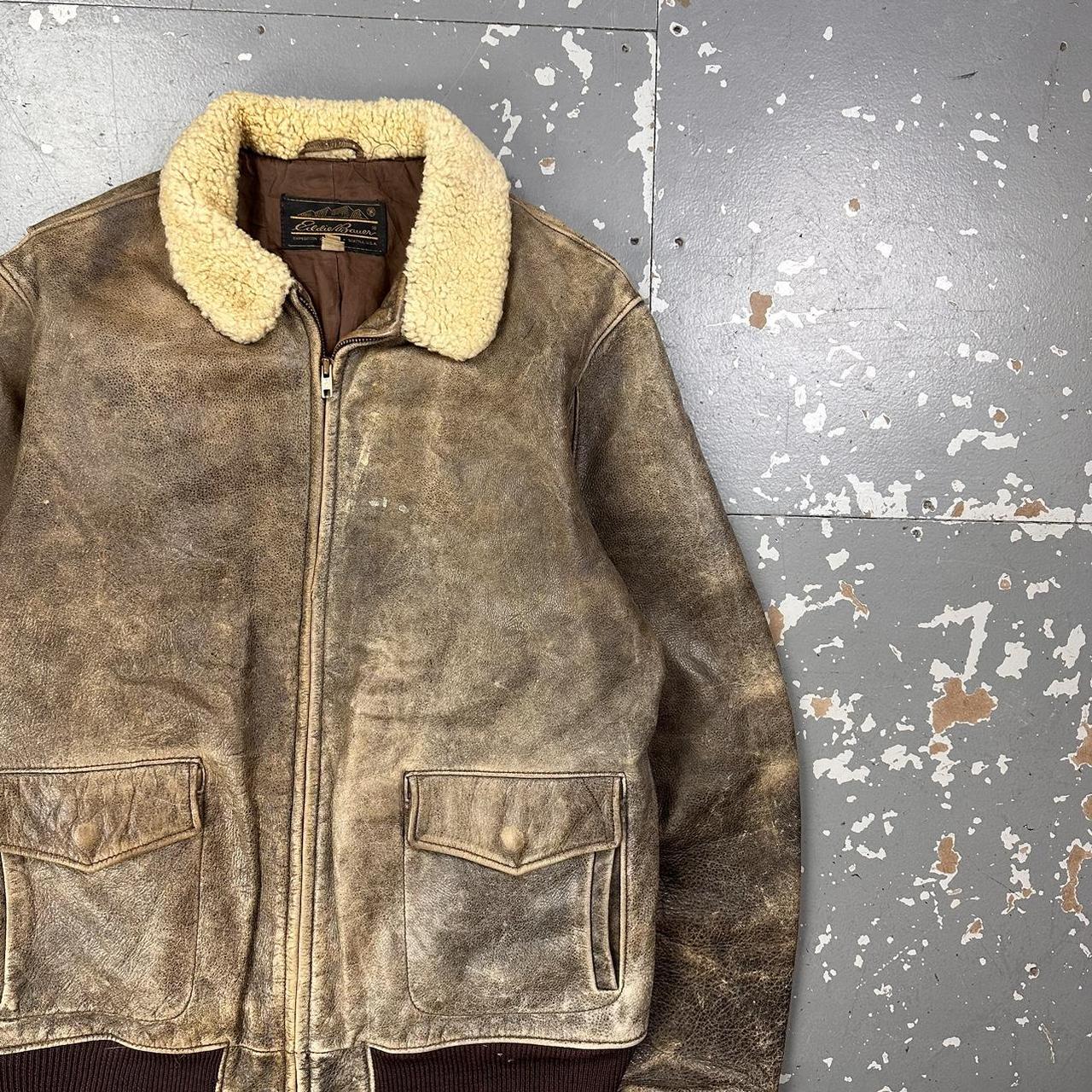 Vintage 80s Eddie Bauer Leather Flight Bomber Jacket | Depop Vintage 80s Eddie Bauer Leather Flight Bomber Jacket | Depop