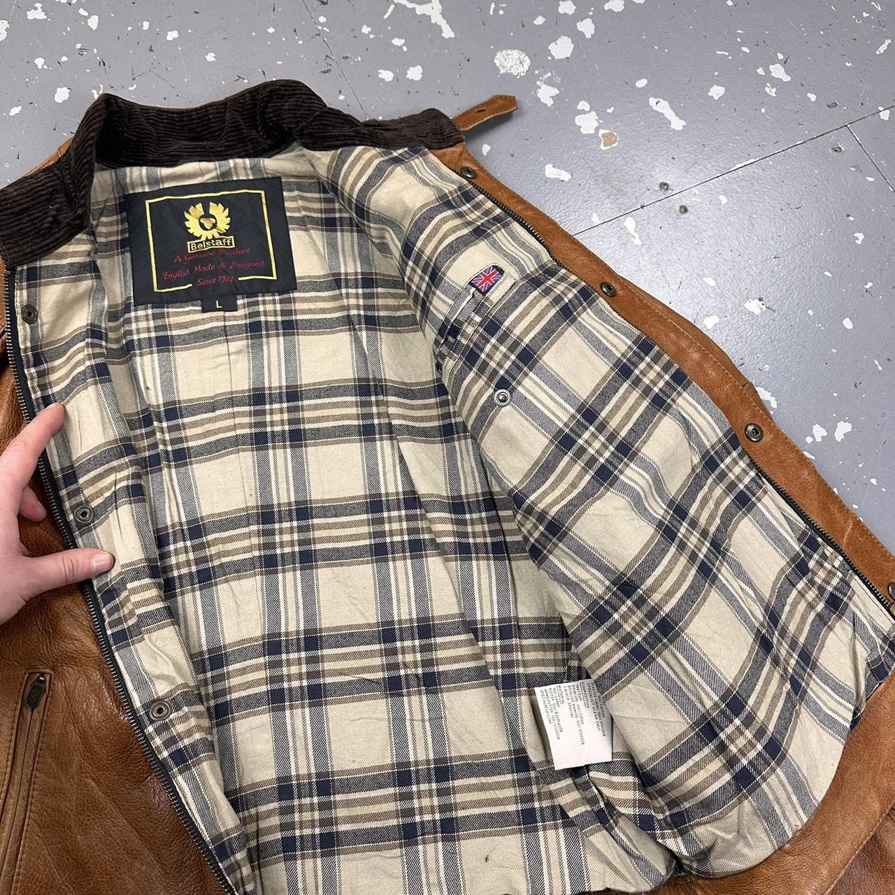 Vintage 00s Belstaff Leather Biker Jacket Tan | Depop