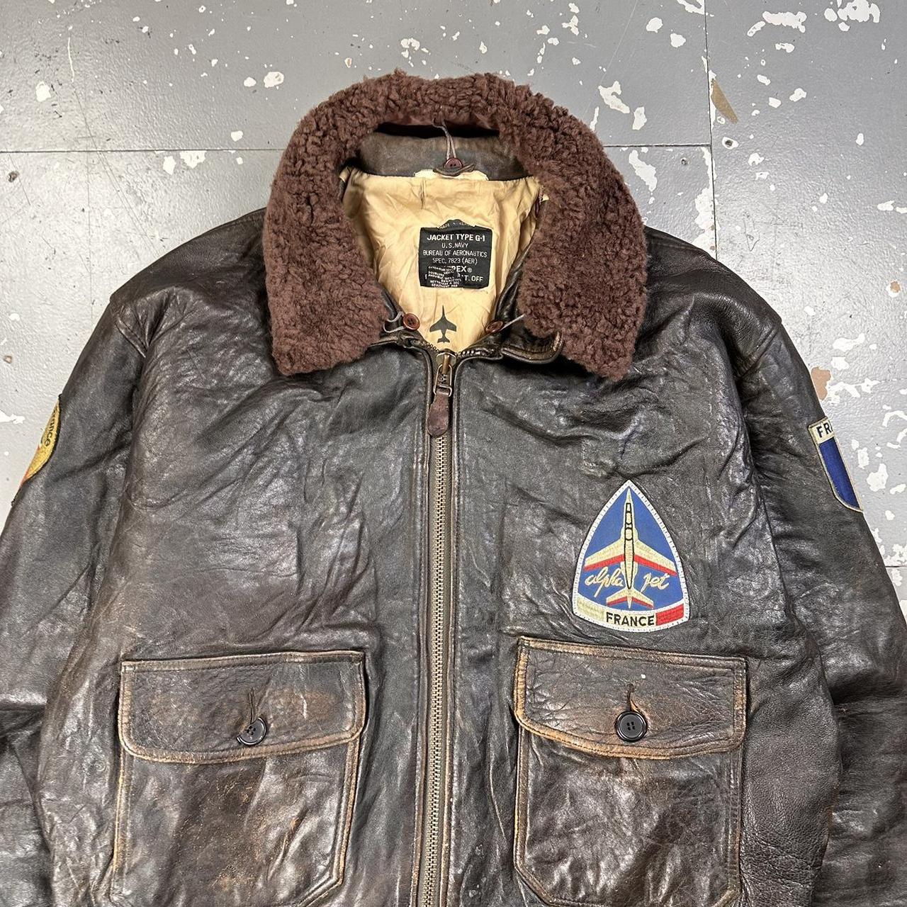 Vintage 80s Avirex Patrouille de France Leather...