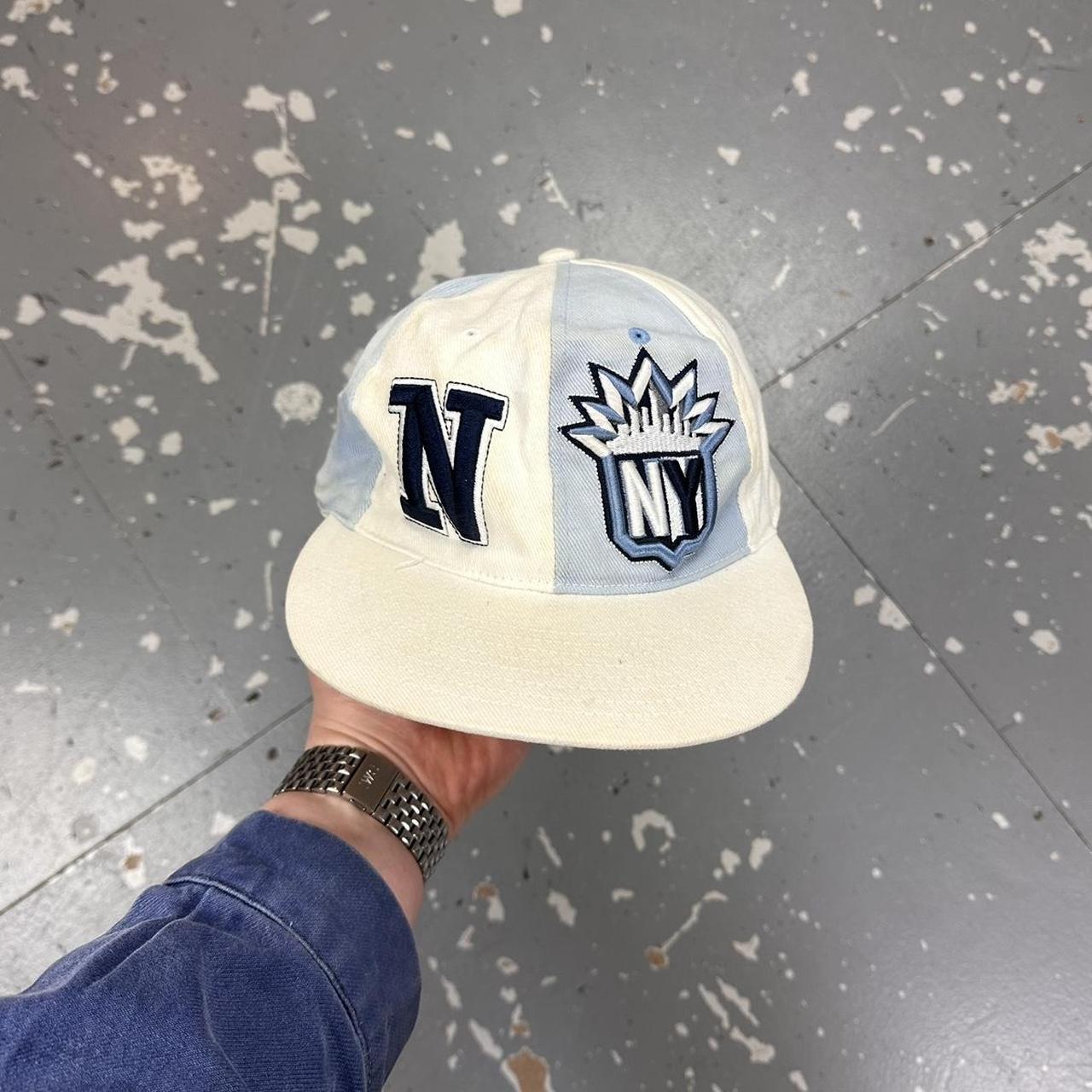 Vintage 90s New York 6 Panel Cap Blue White One... - Depop