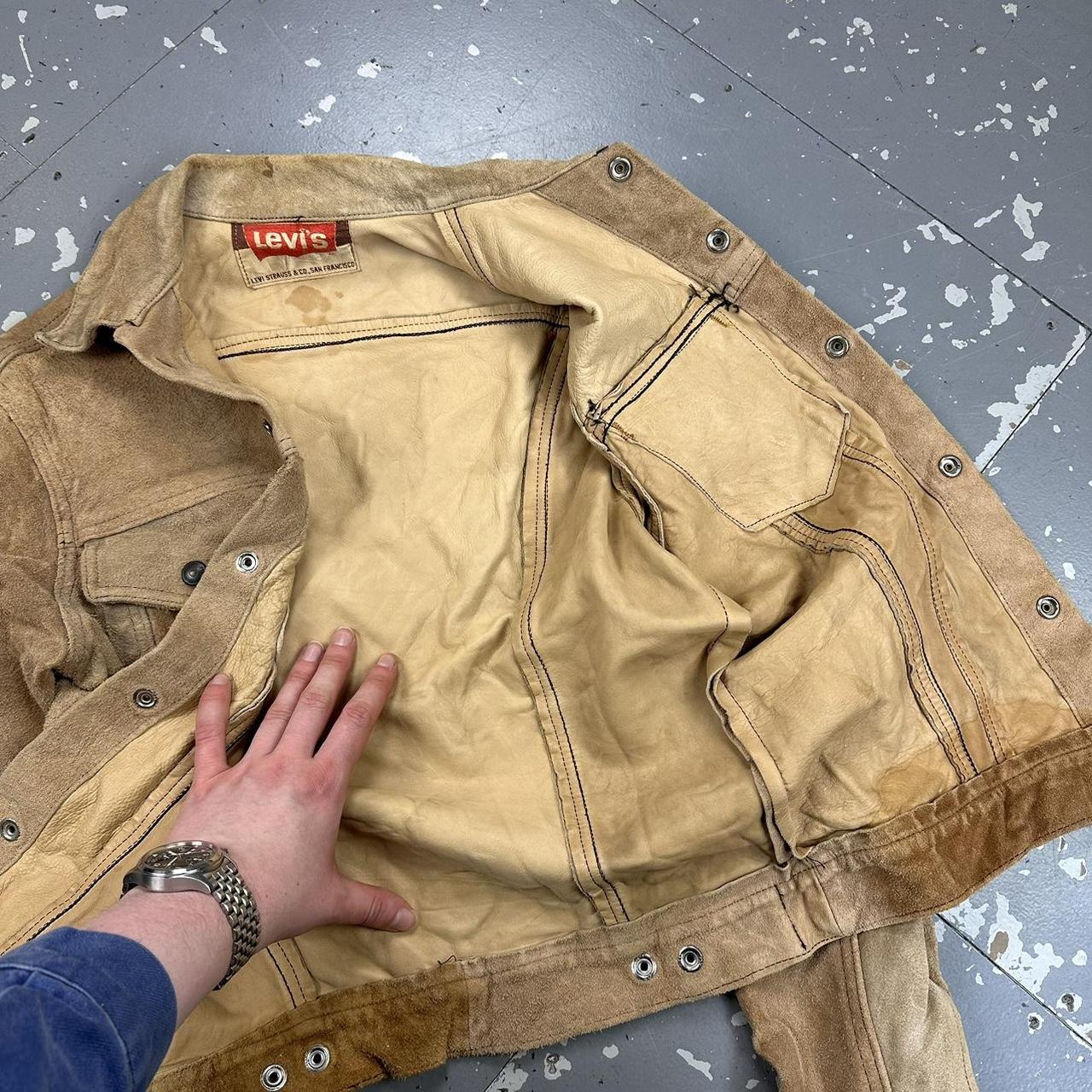 Vintage 60s Levi's Big E Suede Trucker Jacket Tan | Depop