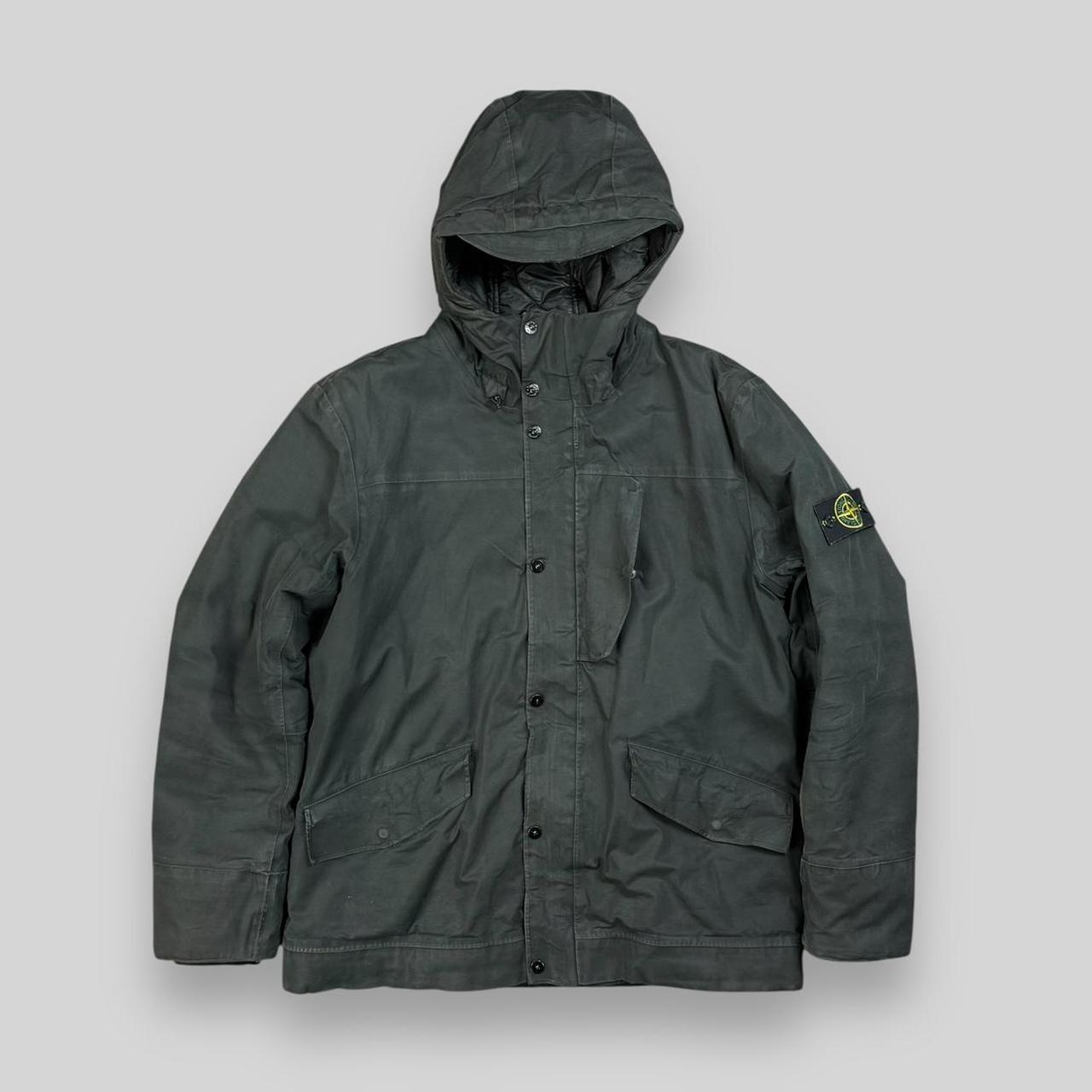 ジャケット・アウター 90s Green Edge STONE  RASO GOMMATO Vintage 90s Stone Island Lined Raso Gommato Green | Depop