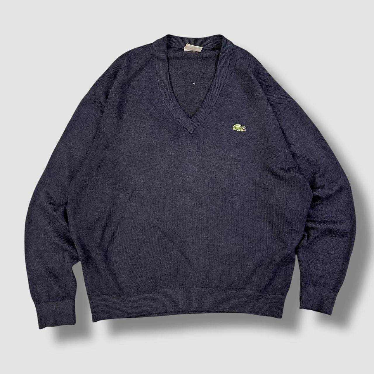 Vintage 80s Chemise Lacoste Wool Knit Jumper Blue | Depop