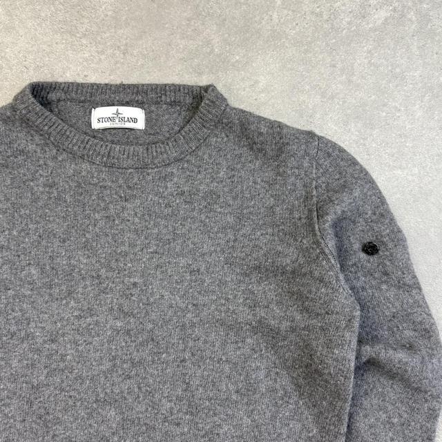 Vintage 90s Stone Island Chenille Knit Jumper Green | Depop