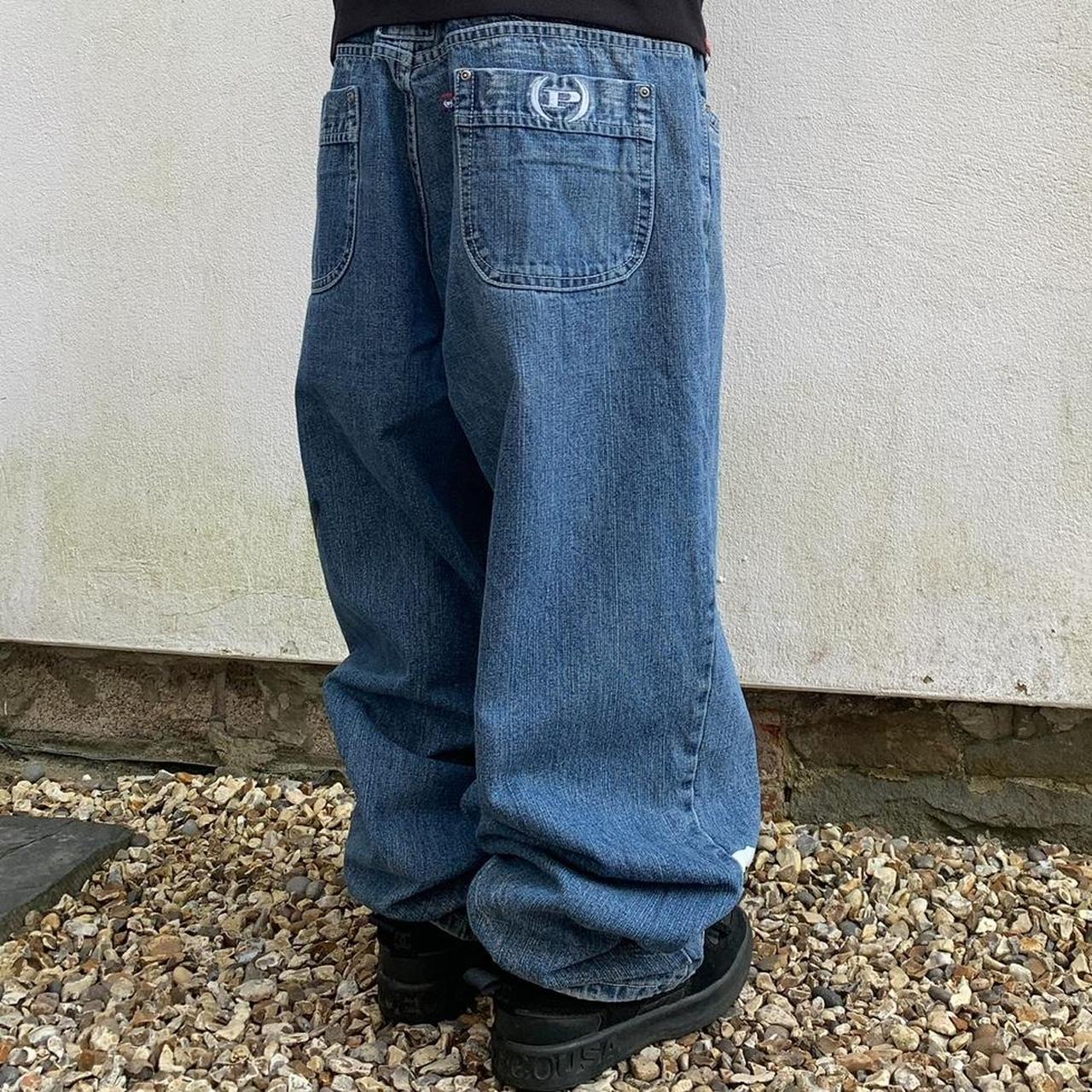 Vintage phat farm baggy embroidered jeans 40x31 | Depop