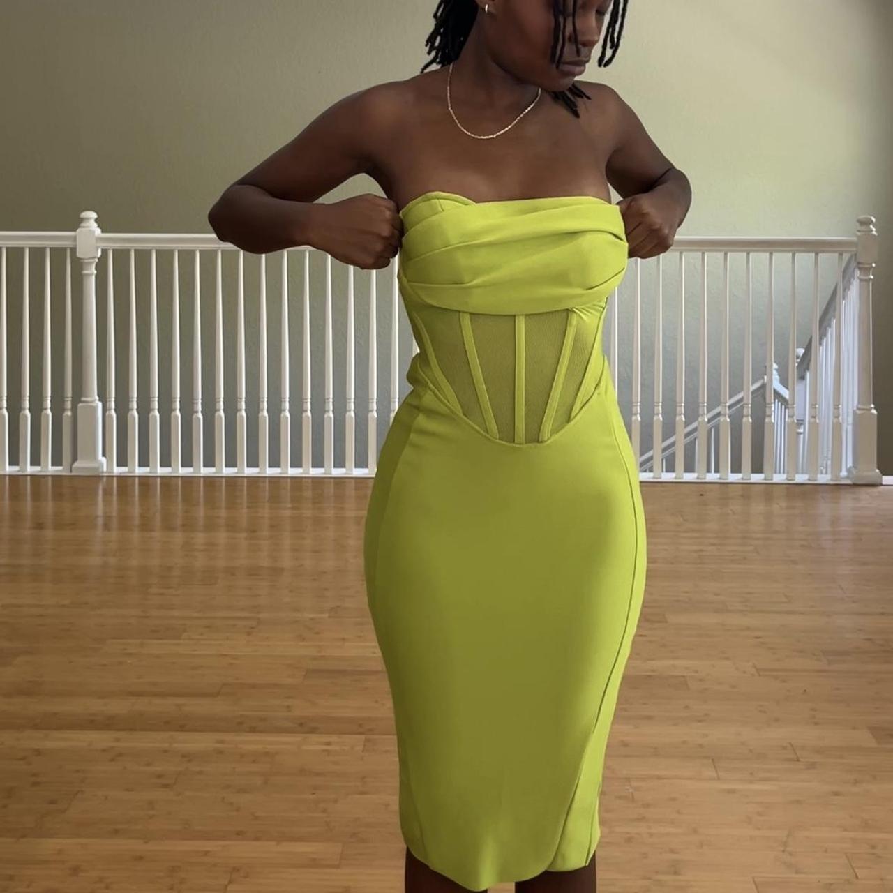 Fashion nova lime green dress best sale