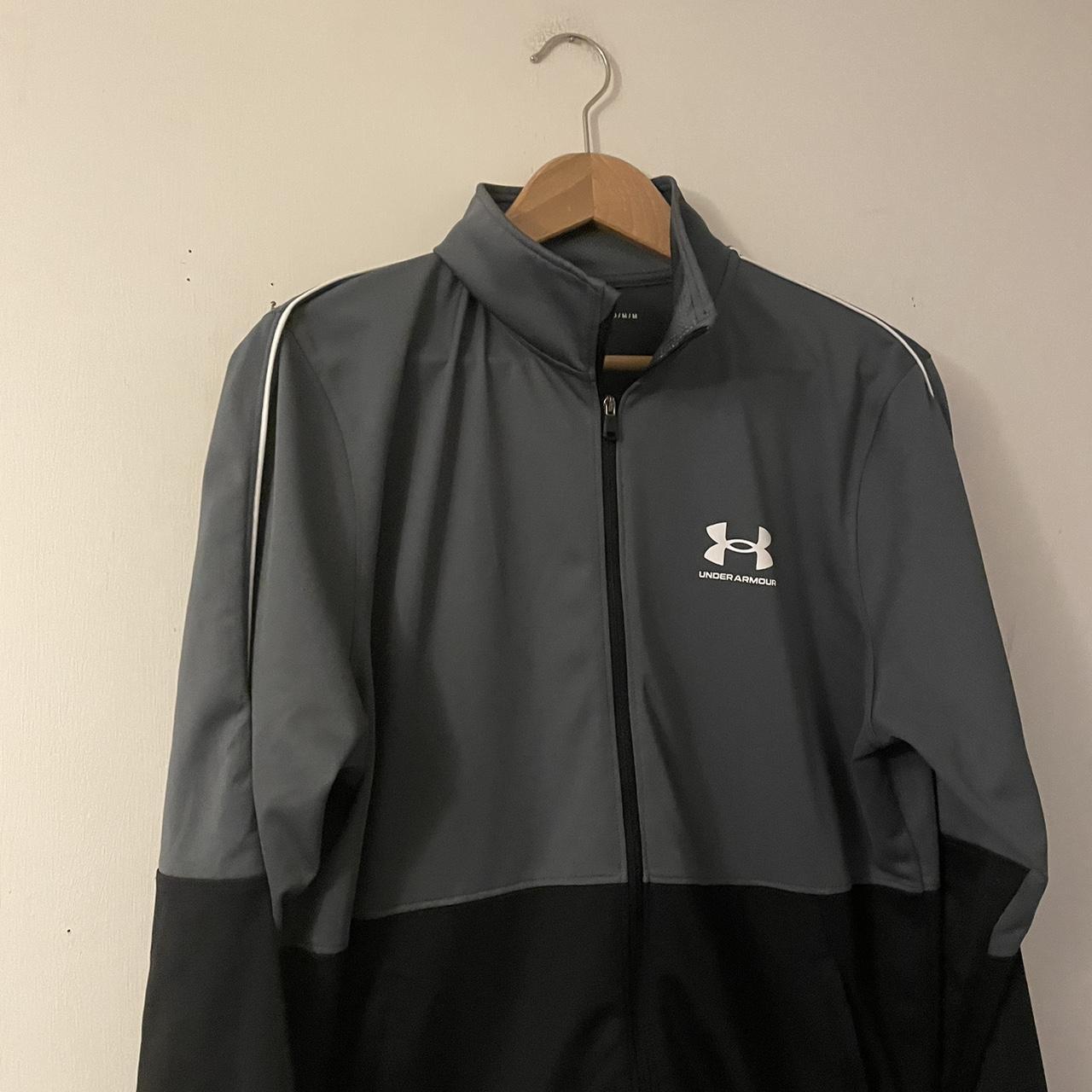 Under Armour Men's Grey and Black Jacket | Depop