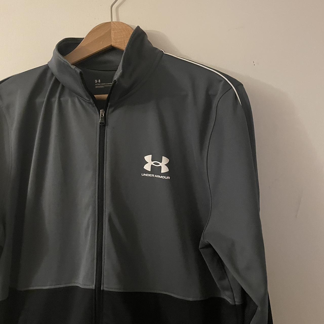 Under Armour Men's Grey and Black Jacket | Depop