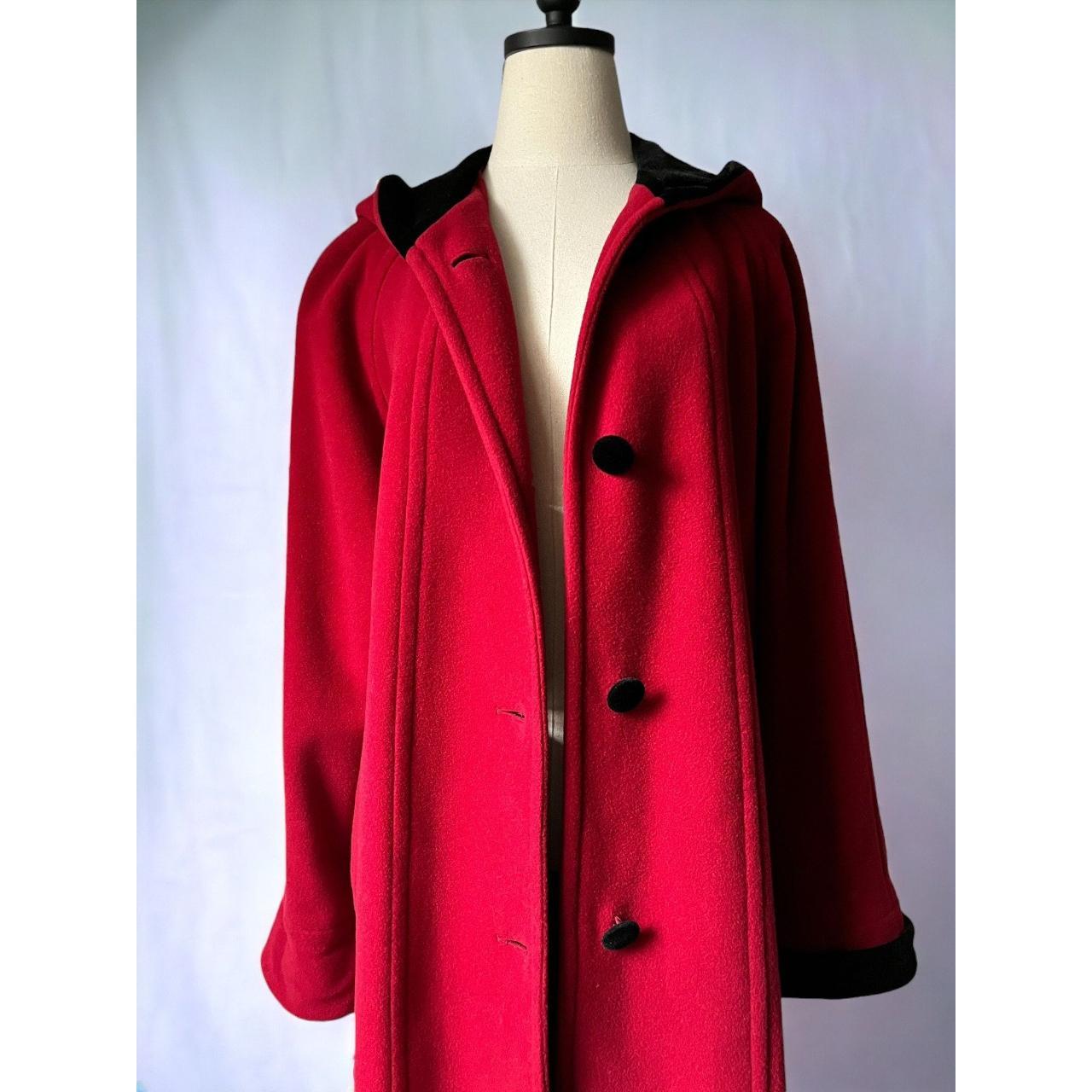Halston Women's Overcoat Red/Black L – Vintage 1980s Halston