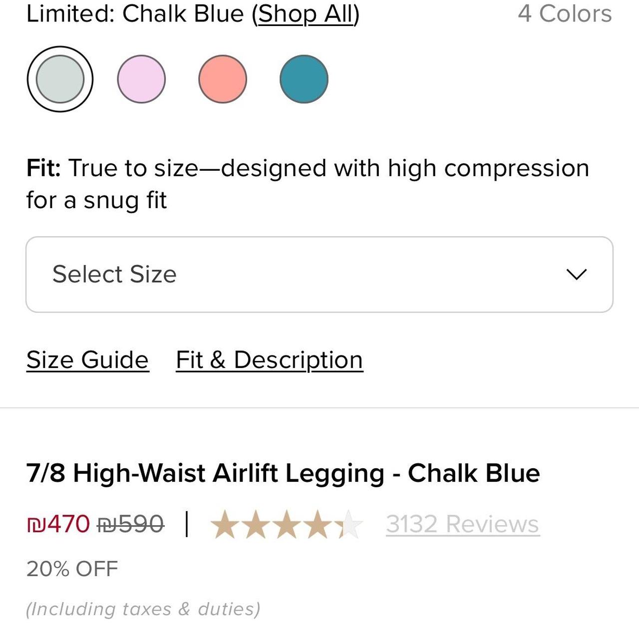 High-Waist Airlift Legging - Chalk Blue