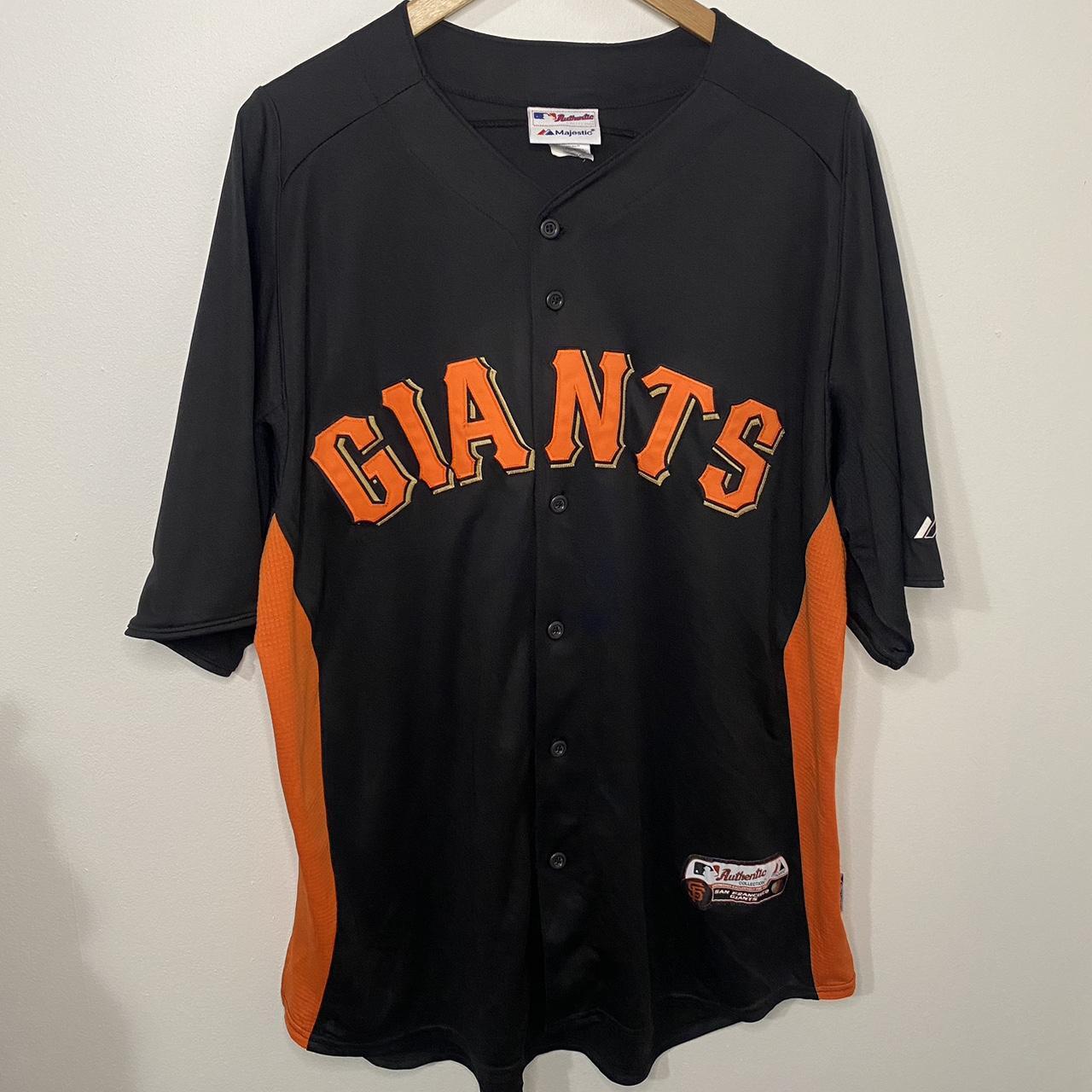 Majestic, Tops, San Francisco Giants Jersey Black With Orange Size Small