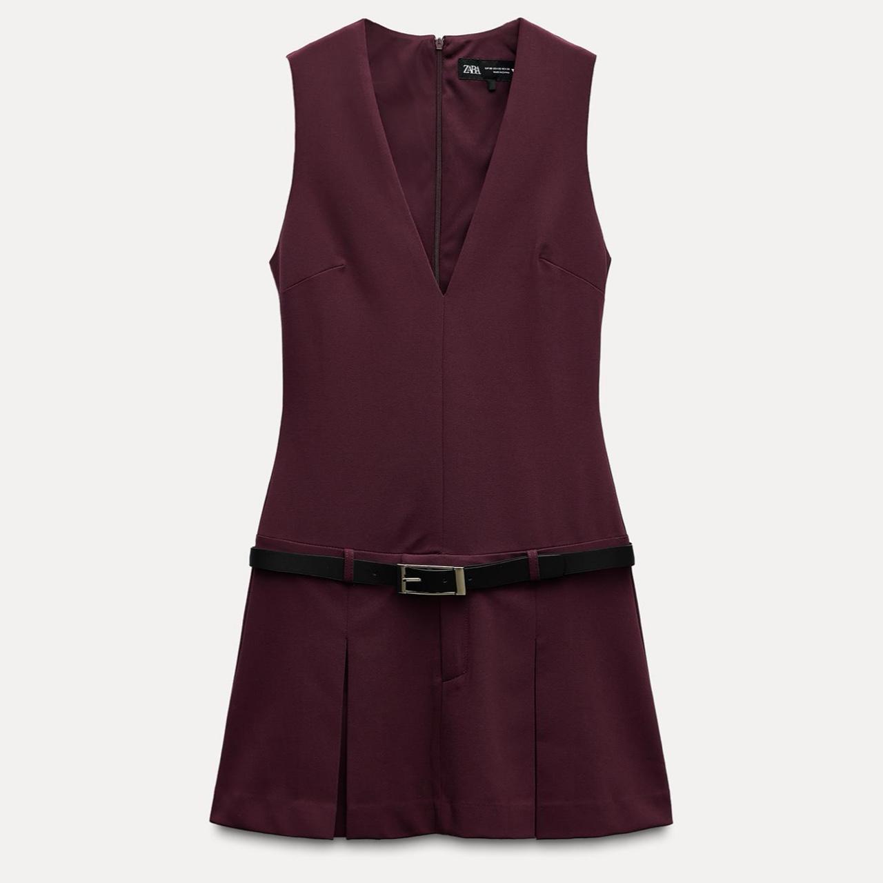 Vestido Mono Rosa Zara Cinturon Vestido Zara Belted Box Pleat