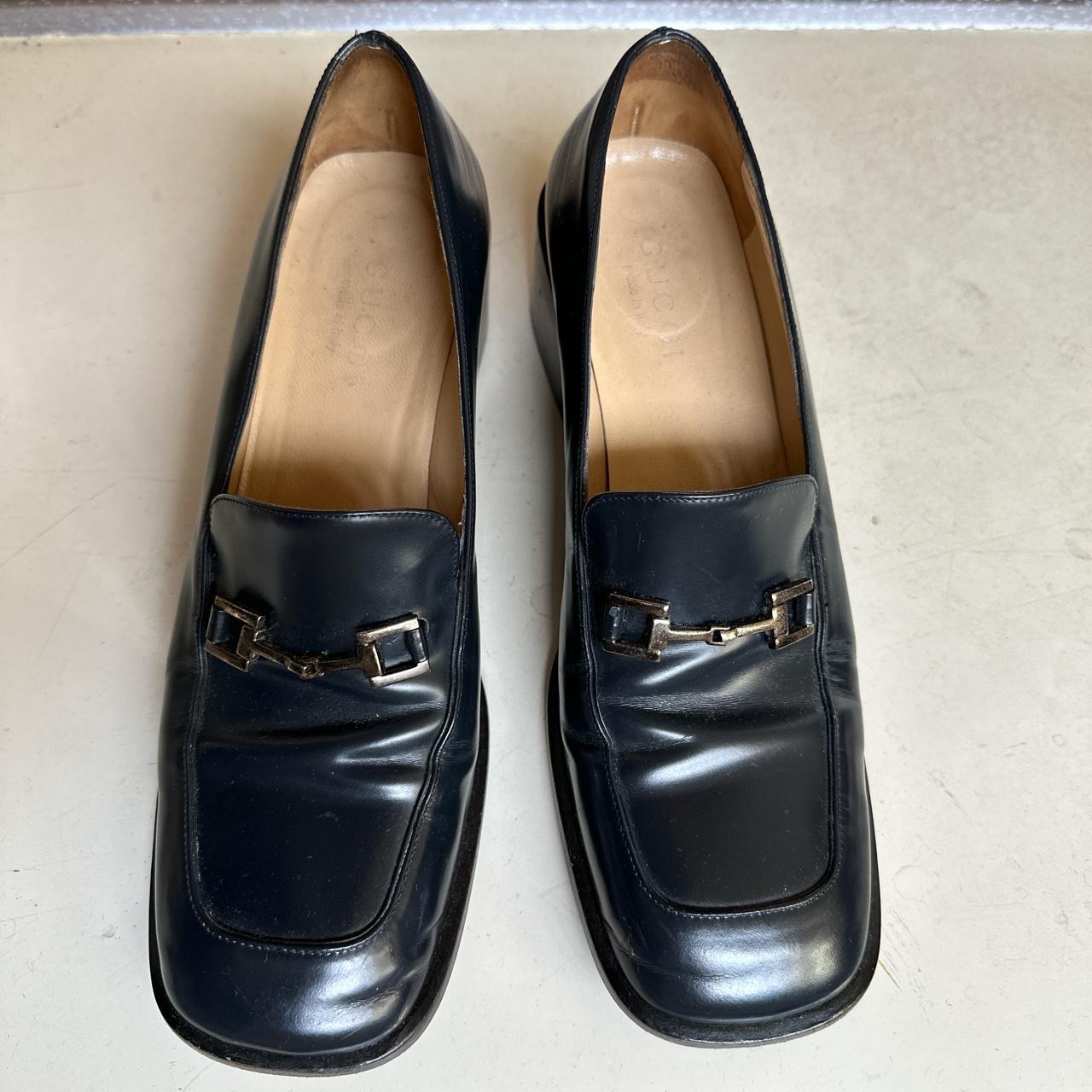 Gucci Women's Navy Loafers | Depop