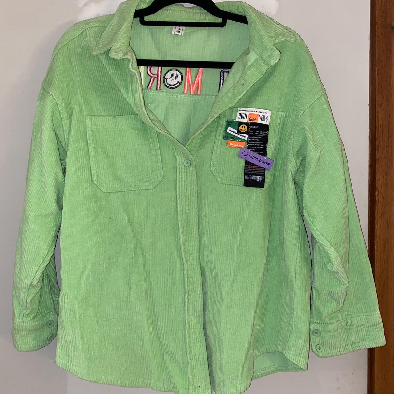 Green corduroy shirt Unknown brand Worn once Paid... - Depop