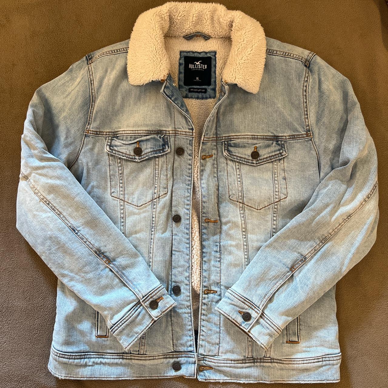 Hollister Sherpa denim trucker jacket in good... - Depop