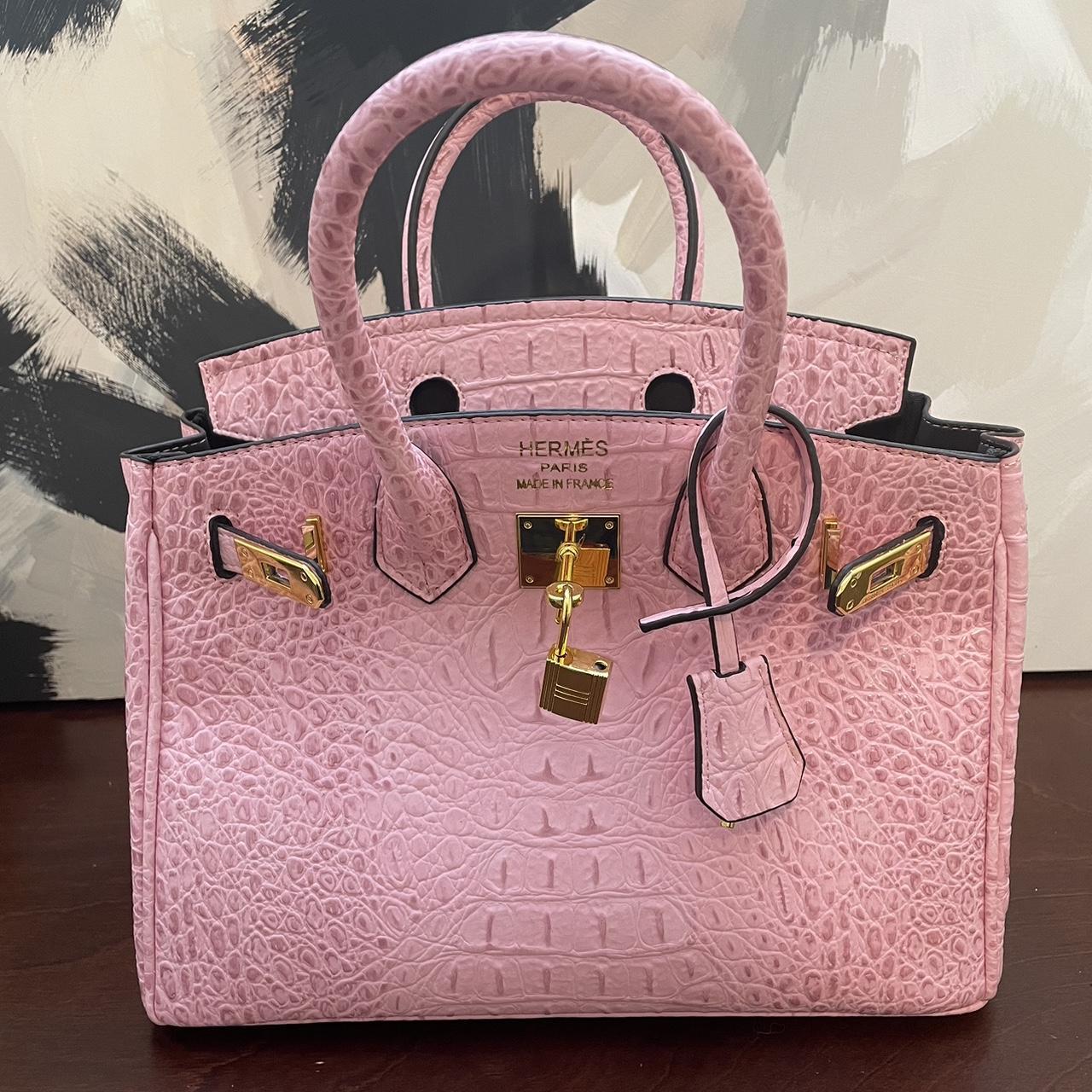 Hermes pink best sale crocodile bag