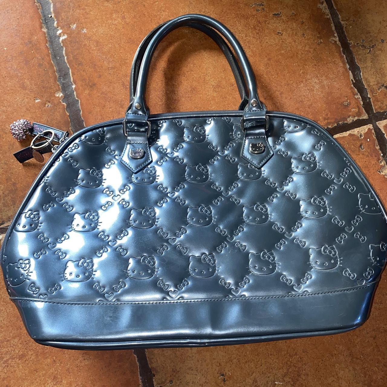 Hello Kitty Embossed Handbag: Black Vintage