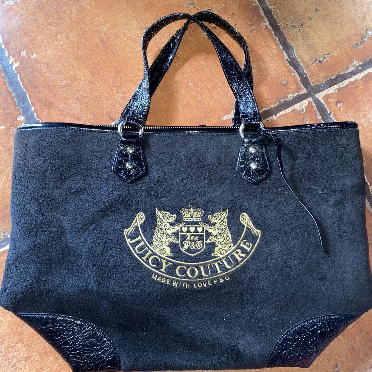 Vintage juicy couture big black tote bag. Beach bag... - Depop