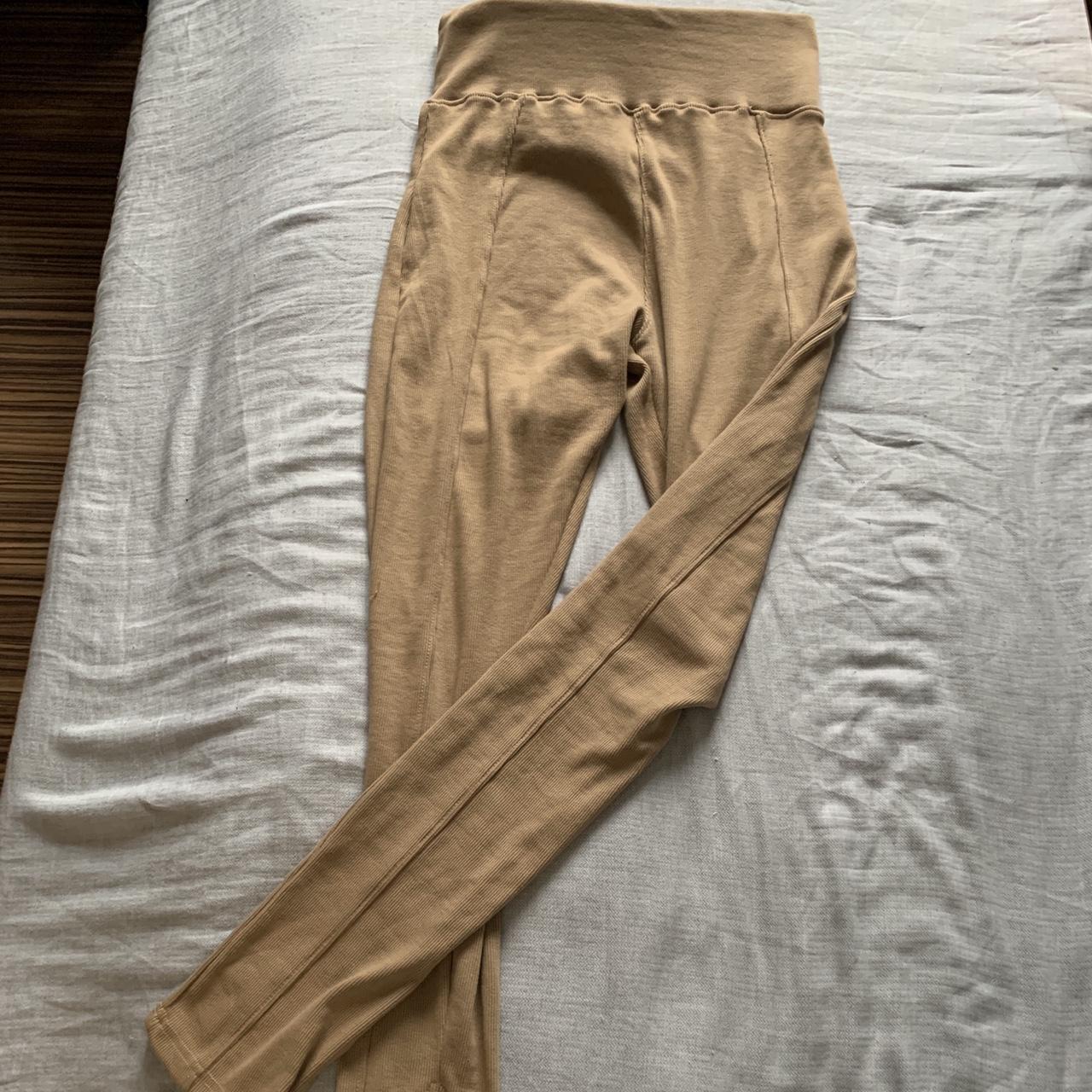 Beige Flared Leggings From Kaia The Label Brand new... - Depop